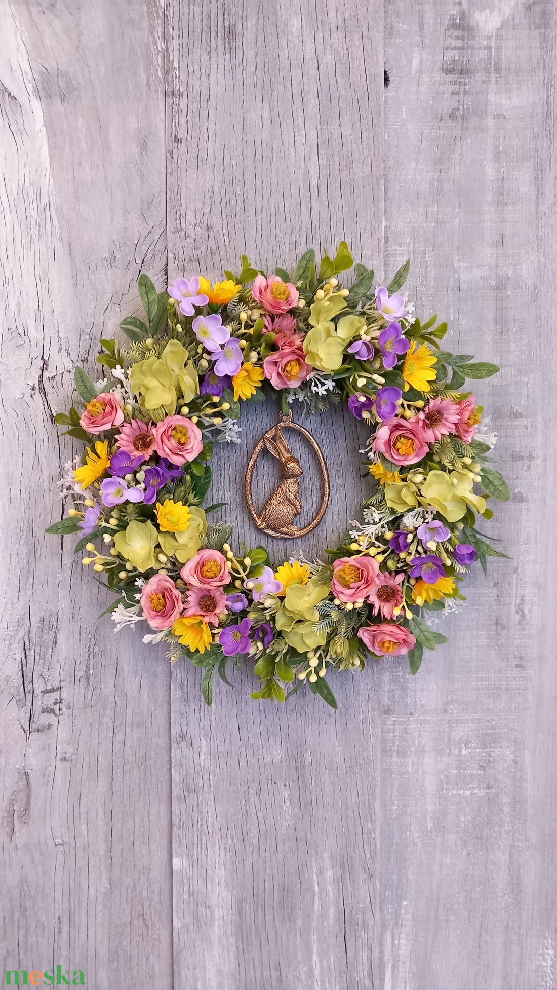 VirágVarázslat- Virágos Kopogtató/Tavaszi Kopogtató/Tavaszi Ajtódísz/Húsvéti Ajtódísz/Falidísz/Koszorú - otthon & életmód - dekoráció - ajtó- és ablak dekoráció - ajtódísz & kopogtató - Meska.hu