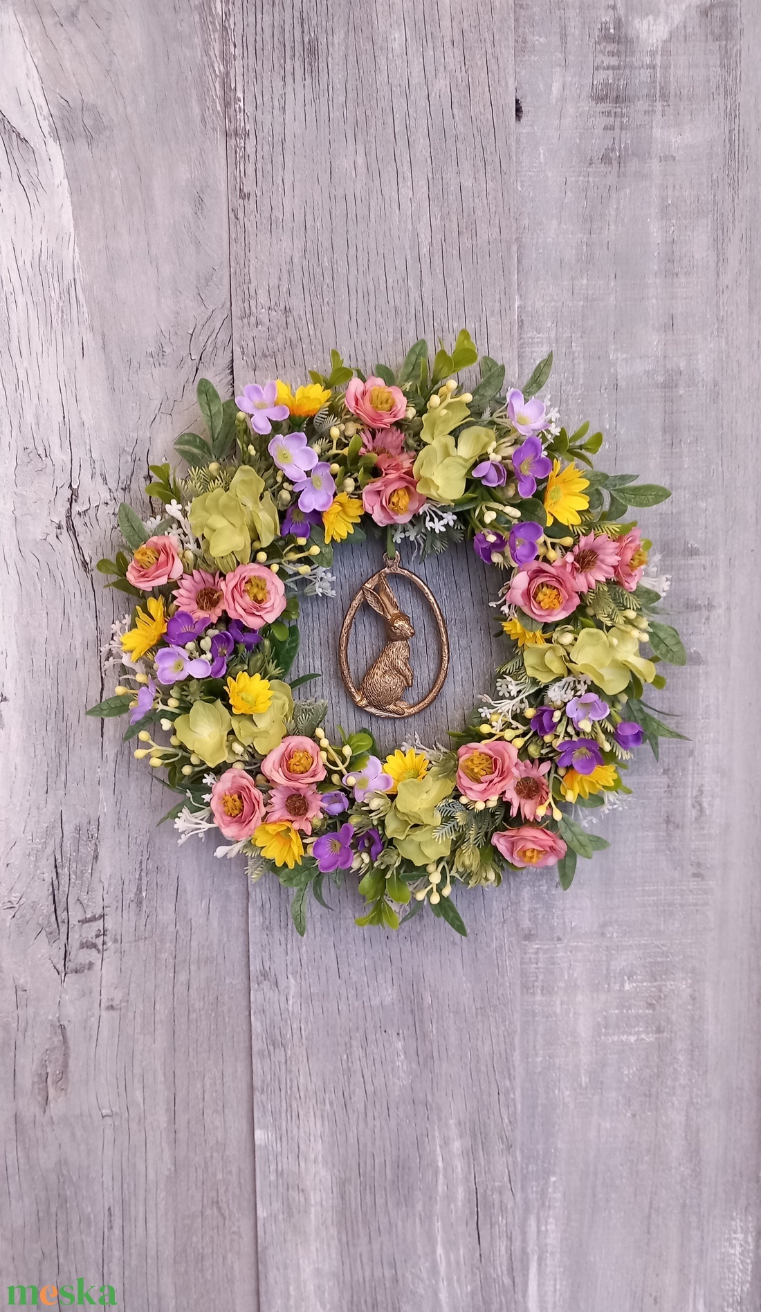 VirágVarázslat- Virágos Kopogtató/Tavaszi Kopogtató/Tavaszi Ajtódísz/Húsvéti Ajtódísz/Falidísz/Koszorú - otthon & életmód - dekoráció - ajtó- és ablak dekoráció - ajtódísz & kopogtató - Meska.hu