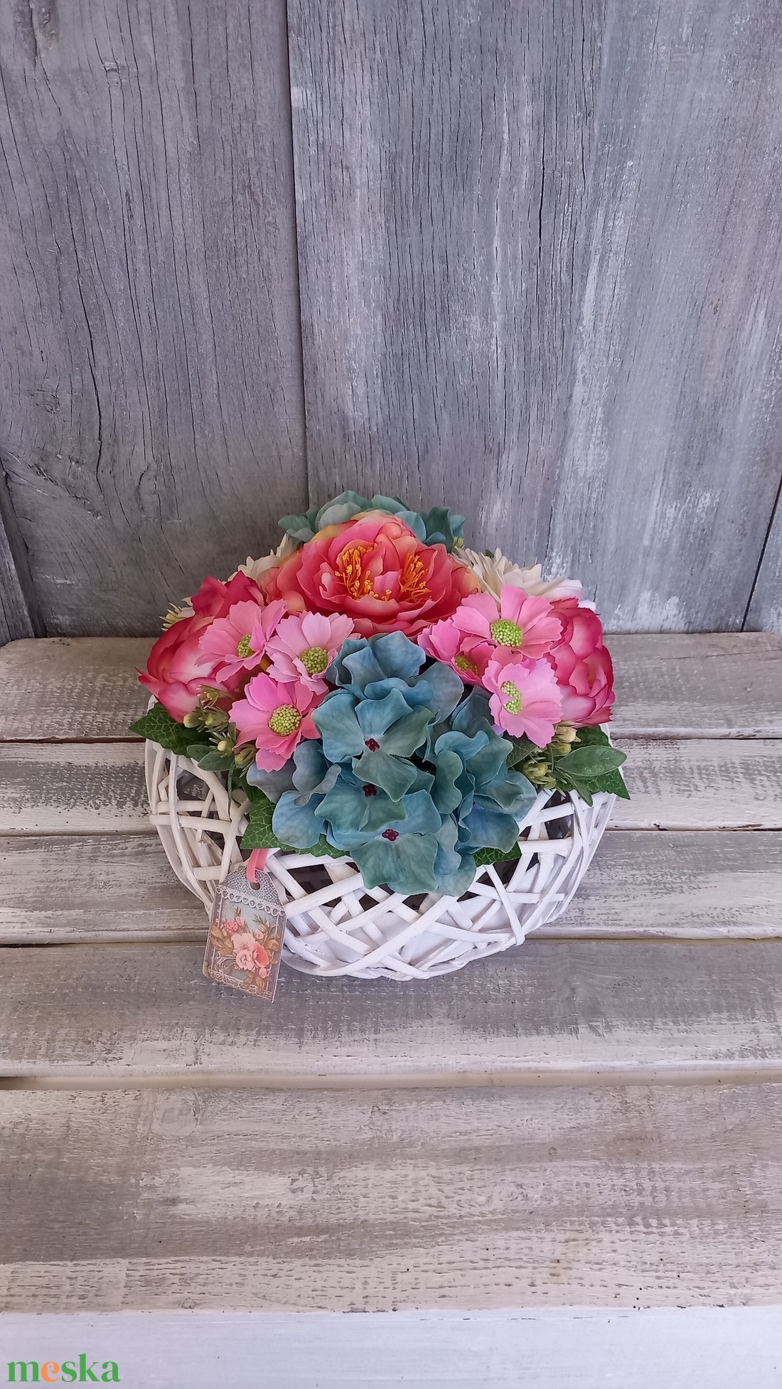 SzínVirágok  - Virágos Asztaldísz/Nőnapi Asztaldísz/Virágajándék/Virágkosár - otthon & életmód - virágdekoráció - virágdíszek - virágdísz kaspóban - Meska.hu