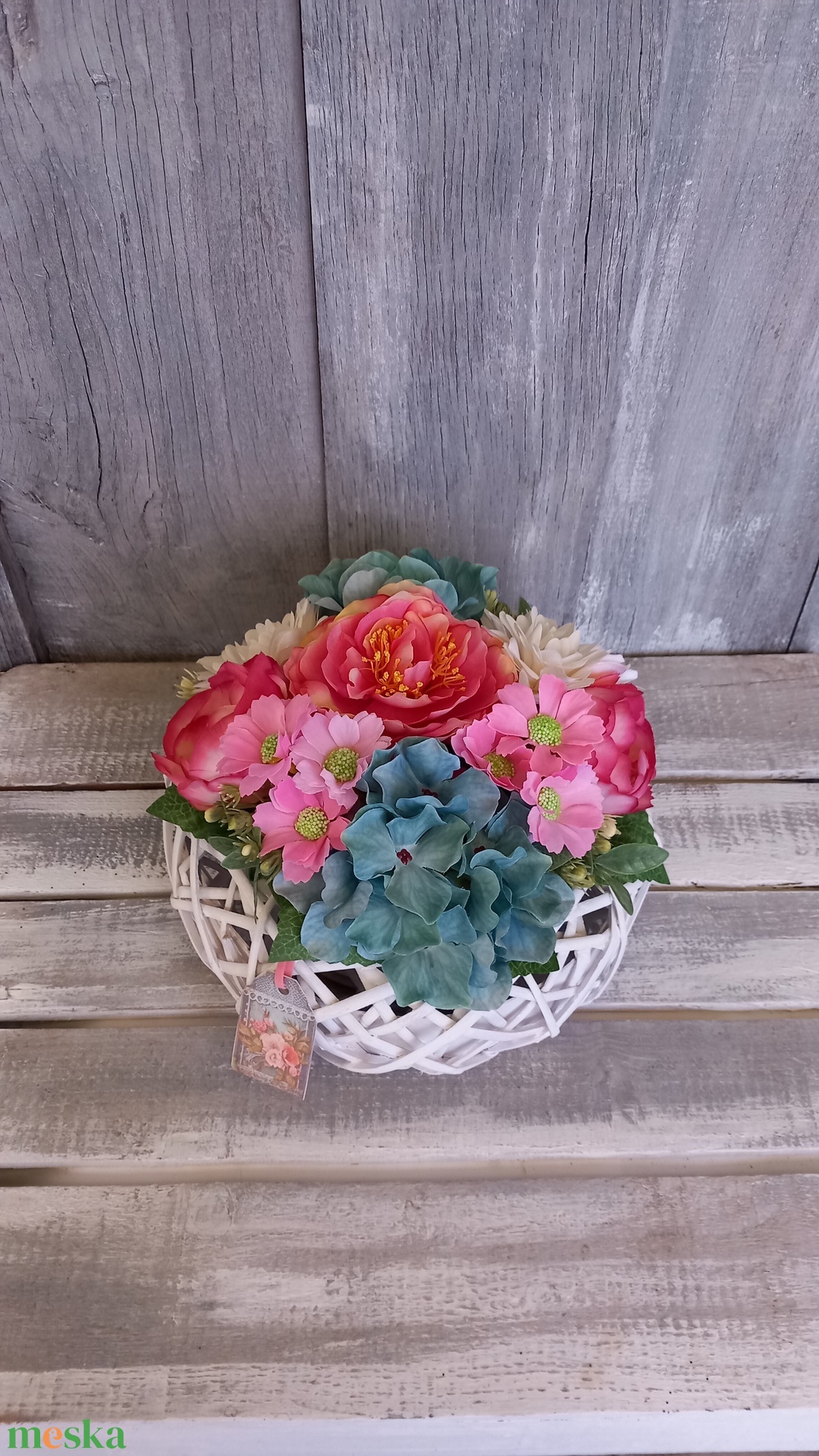 SzínVirágok  - Virágos Asztaldísz/Nőnapi Asztaldísz/Virágajándék/Virágkosár - otthon & életmód - virágdekoráció - virágdíszek - virágdísz kaspóban - Meska.hu