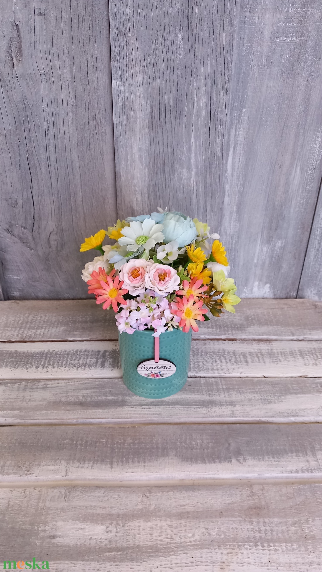  Üde Virágok  - Tavaszi Asztaldísz/Virágos Asztaldísz - otthon & életmód - virágdekoráció - virágdíszek - virágdísz kaspóban - Meska.hu