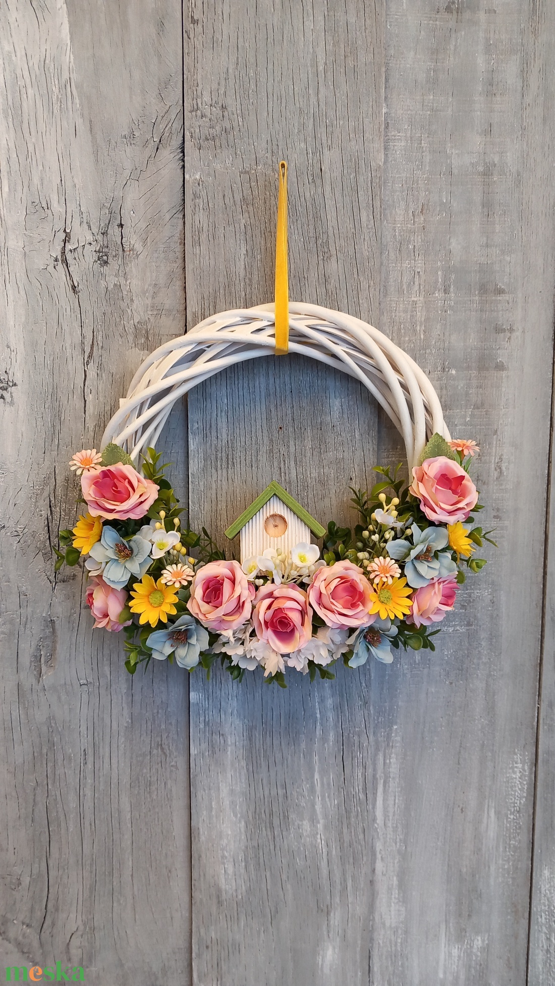 Faházikón Kopogtass- Virágos Kopogtató/Tavaszi Kopogtató/Tavaszi Ajtódísz/Ajtódísz/Falidísz/Koszorú - otthon & életmód - dekoráció - ajtó- és ablak dekoráció - ajtódísz & kopogtató - Meska.hu