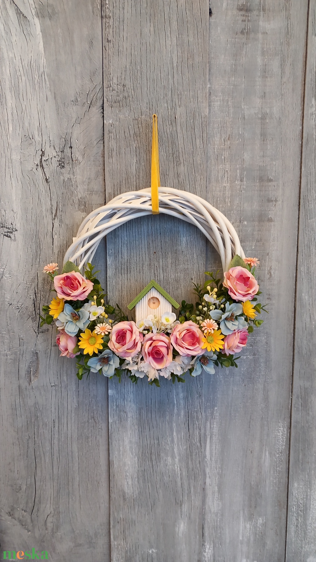 Faházikón Kopogtass- Virágos Kopogtató/Tavaszi Kopogtató/Tavaszi Ajtódísz/Ajtódísz/Falidísz/Koszorú - otthon & életmód - dekoráció - ajtó- és ablak dekoráció - ajtódísz & kopogtató - Meska.hu