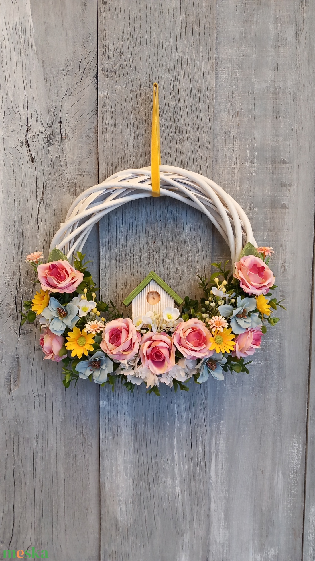 Faházikón Kopogtass- Virágos Kopogtató/Tavaszi Kopogtató/Tavaszi Ajtódísz/Ajtódísz/Falidísz/Koszorú - otthon & életmód - dekoráció - ajtó- és ablak dekoráció - ajtódísz & kopogtató - Meska.hu