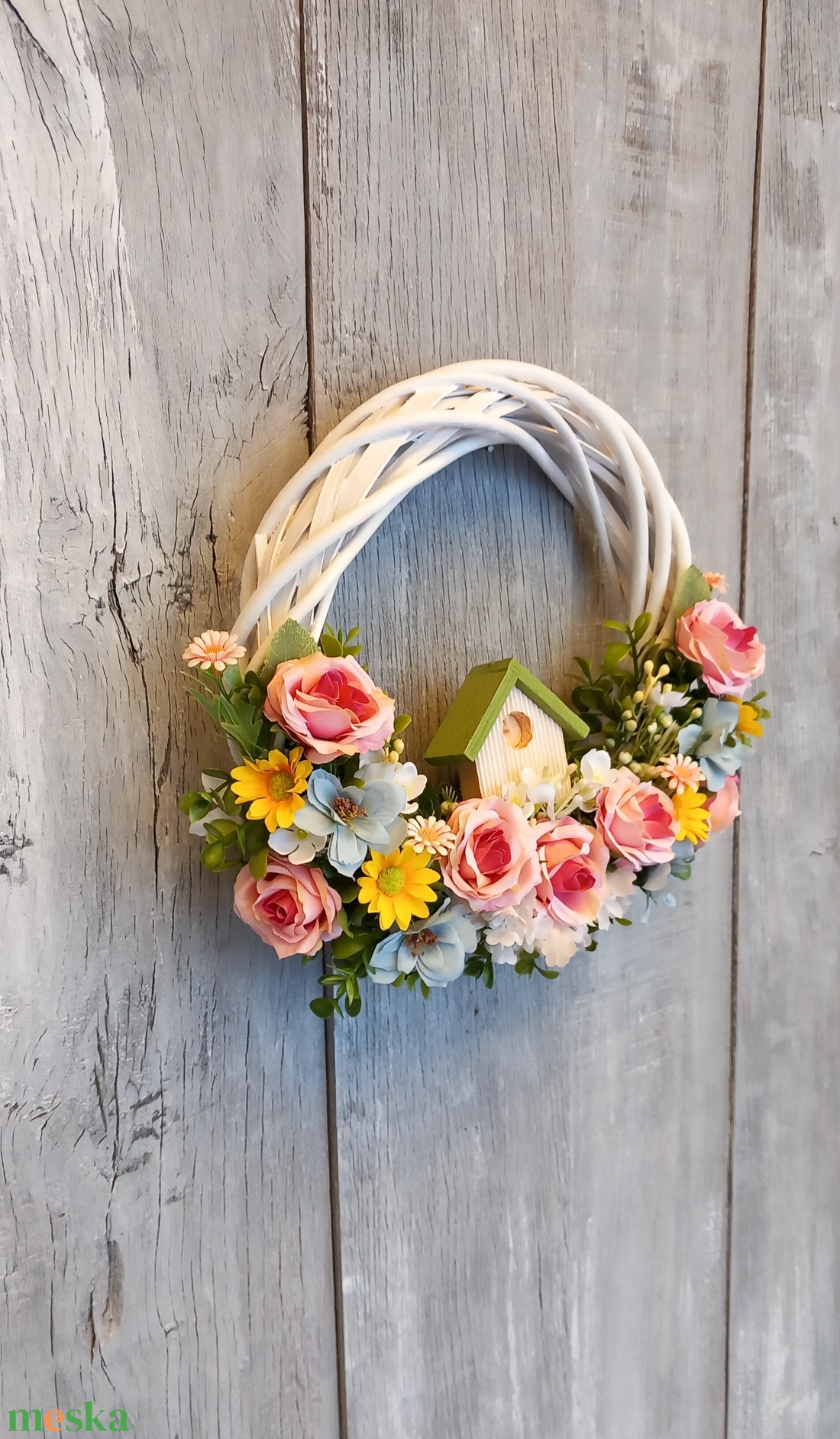 Faházikón Kopogtass- Virágos Kopogtató/Tavaszi Kopogtató/Tavaszi Ajtódísz/Ajtódísz/Falidísz/Koszorú - otthon & életmód - dekoráció - ajtó- és ablak dekoráció - ajtódísz & kopogtató - Meska.hu