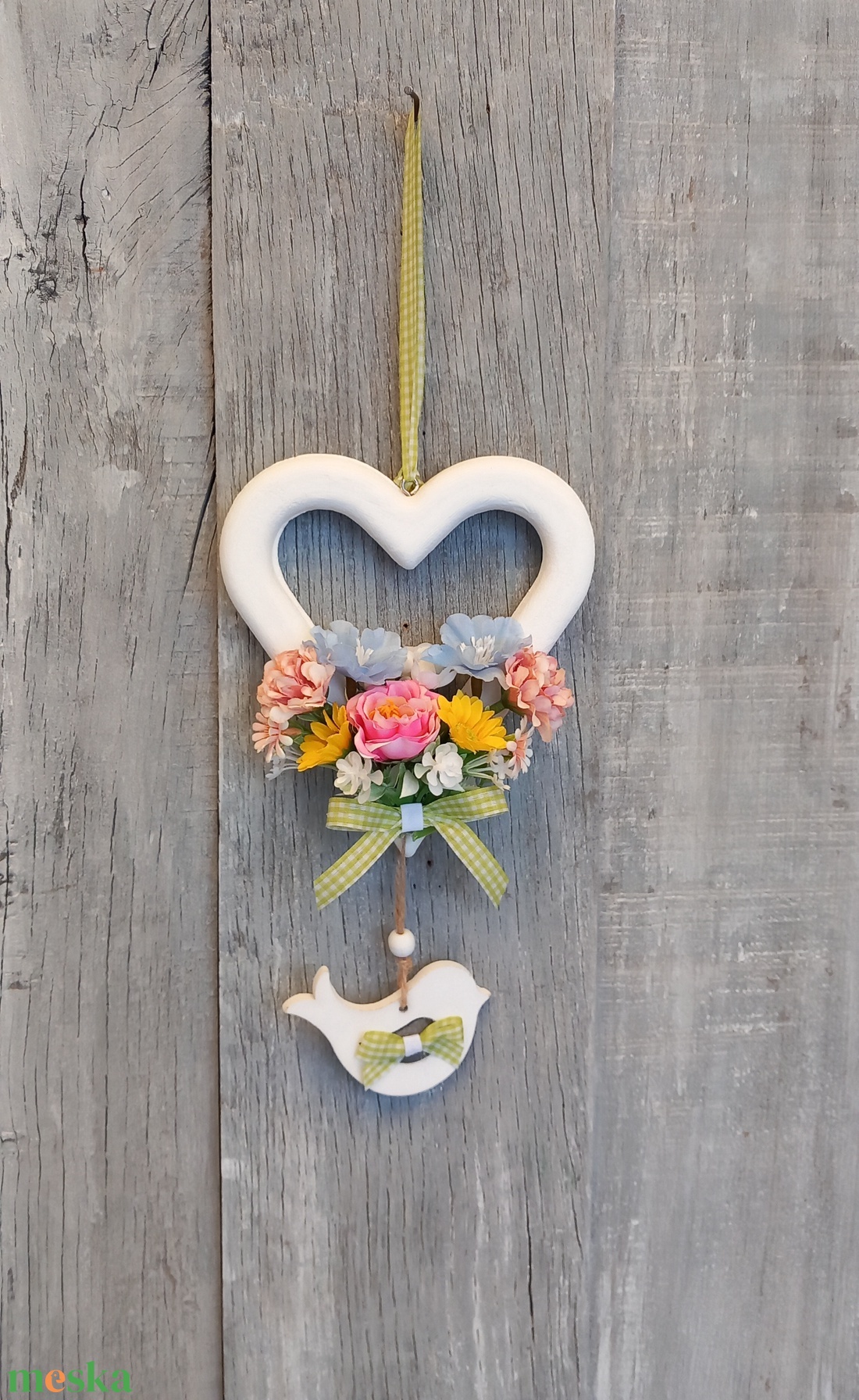 VirágosSzív- Virágos Kopogtató/Tavaszi Kopogtató/Tavaszi Ajtódísz/Ajtódísz/Falidísz/Koszorú - otthon & életmód - dekoráció - ajtó- és ablak dekoráció - ajtódísz & kopogtató - Meska.hu