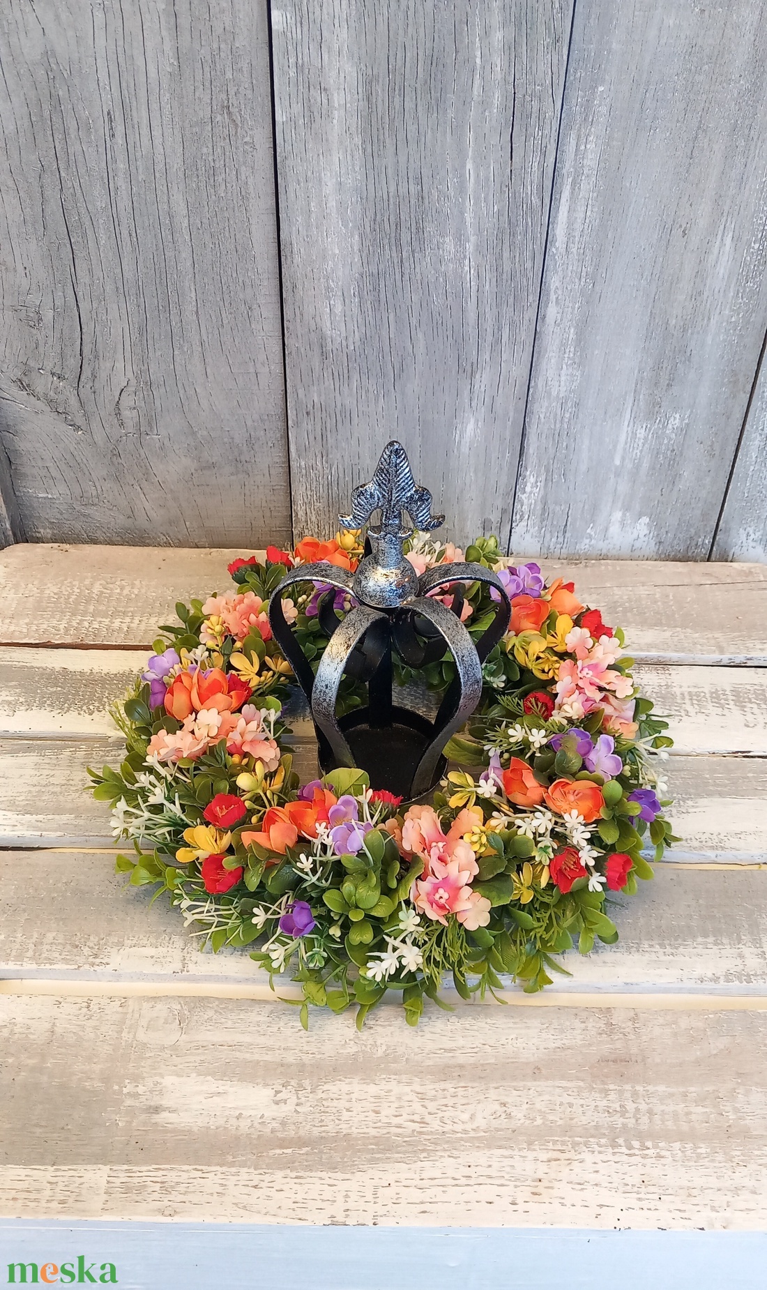 VirágosKert- Virágos Kopogtató/Tavaszi Kopogtató/Tavaszi Ajtódísz/Nyári Ajtódísz/Falidísz/Koszorú - otthon & életmód - dekoráció - ajtó- és ablak dekoráció - ajtódísz & kopogtató - Meska.hu