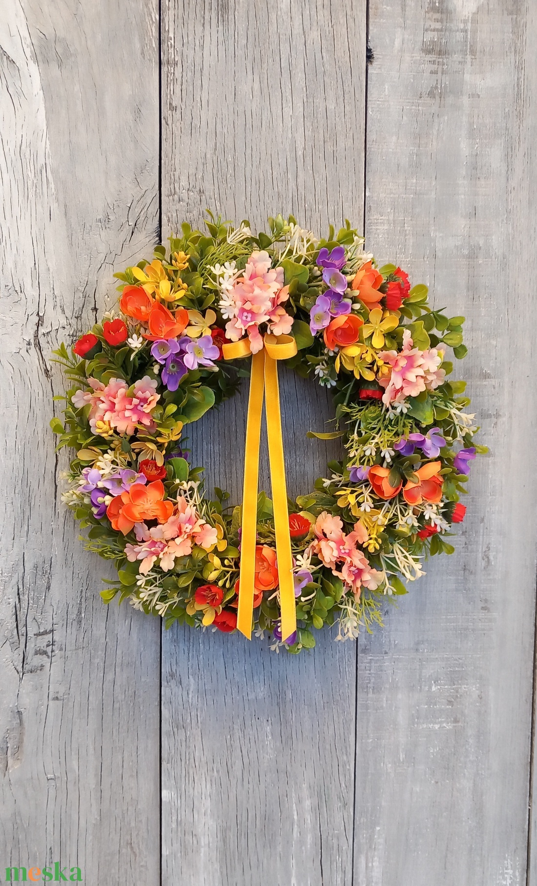 VirágosKert- Virágos Kopogtató/Tavaszi Kopogtató/Tavaszi Ajtódísz/Nyári Ajtódísz/Falidísz/Koszorú - otthon & életmód - dekoráció - ajtó- és ablak dekoráció - ajtódísz & kopogtató - Meska.hu