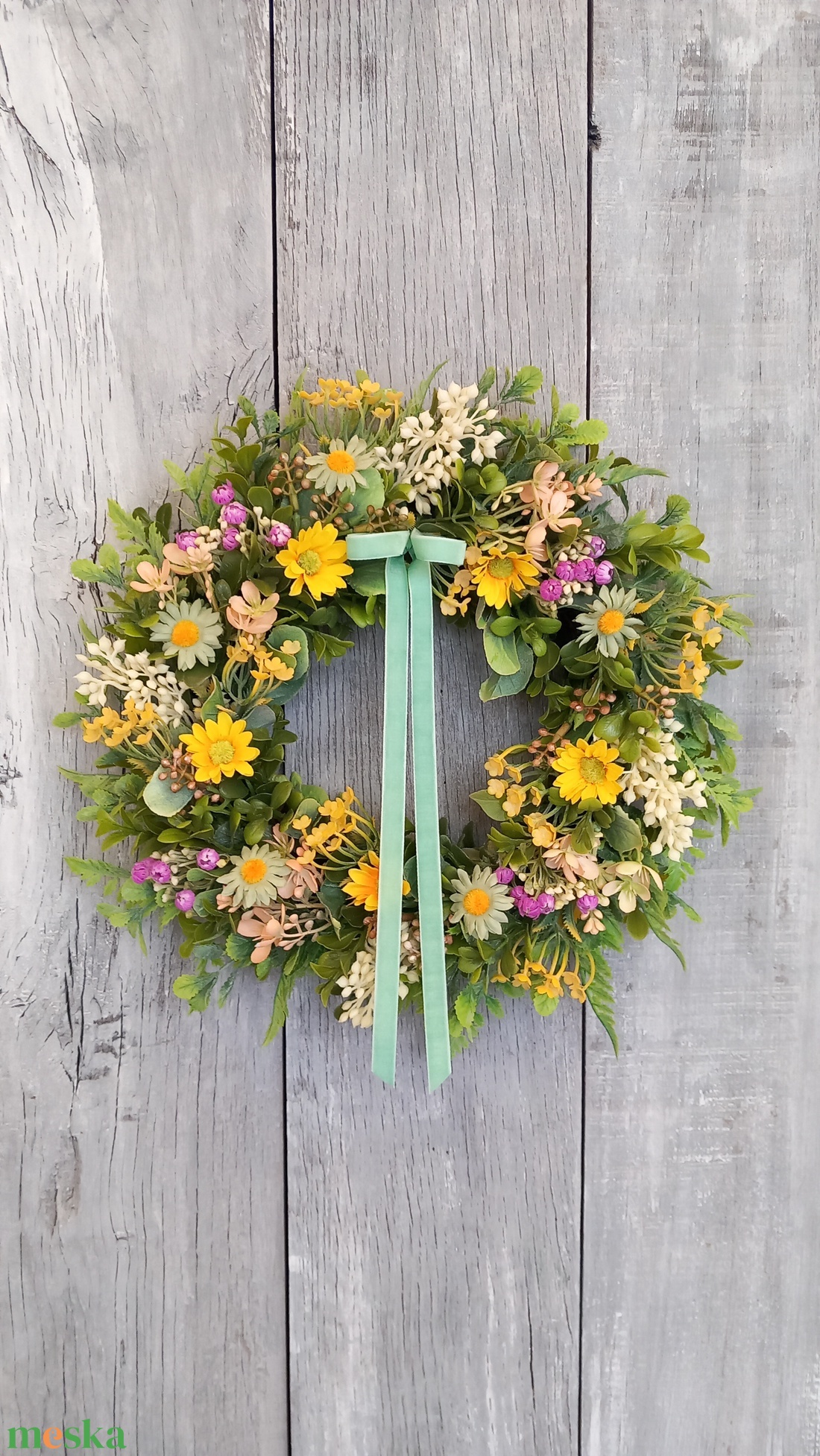 Megújulás- Tavaszi Kopogtató/Virágos Kopogtató/Tavaszi Ajtódísz/Nyári Ajtódísz/Falidísz/Koszorú - otthon & életmód - dekoráció - ajtó- és ablak dekoráció - ajtódísz & kopogtató - Meska.hu