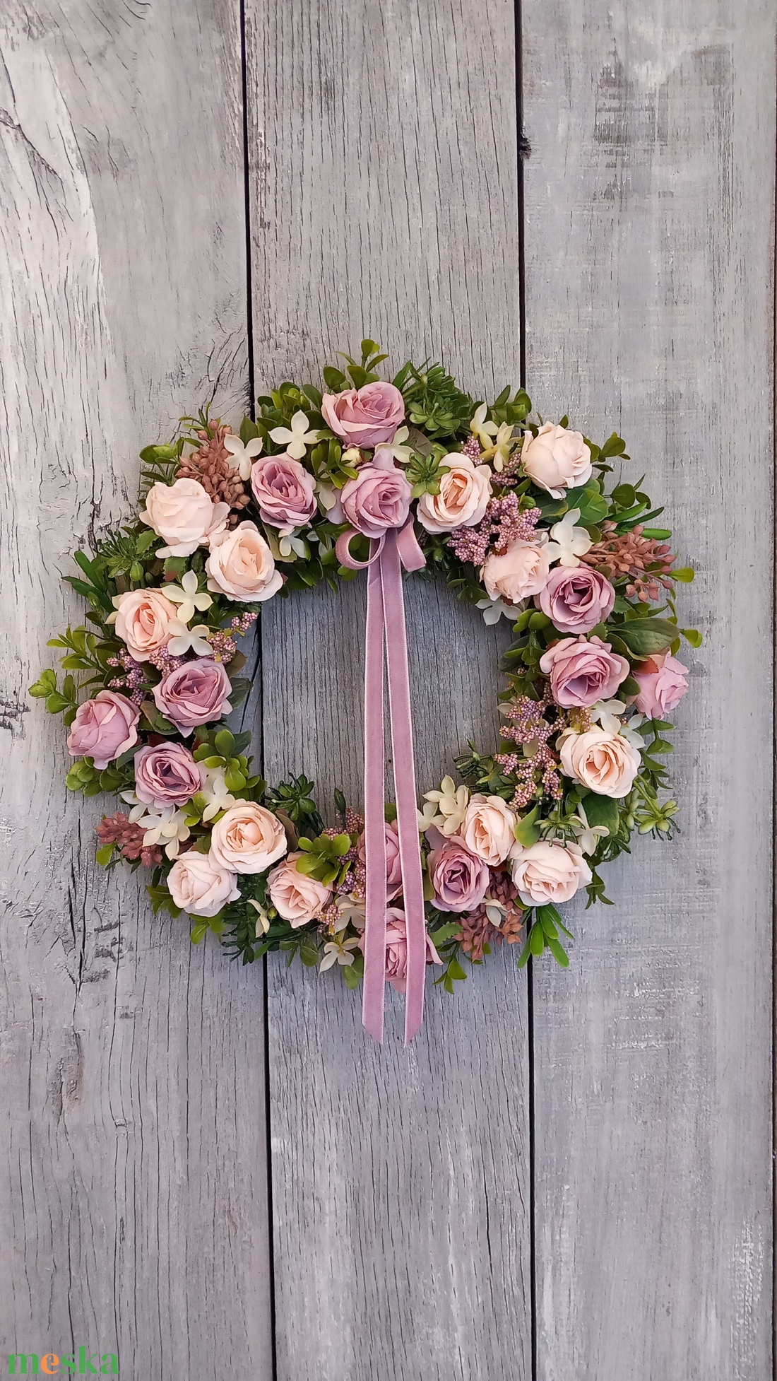 Vintage Rózsák Kopogtatnak- Virágos Kopogtató/Rózsás Ajtódísz/Ajtódísz/Virágos Ajtódísz/Falidísz/Koszorú - otthon & életmód - dekoráció - ajtó- és ablak dekoráció - ajtódísz & kopogtató - Meska.hu