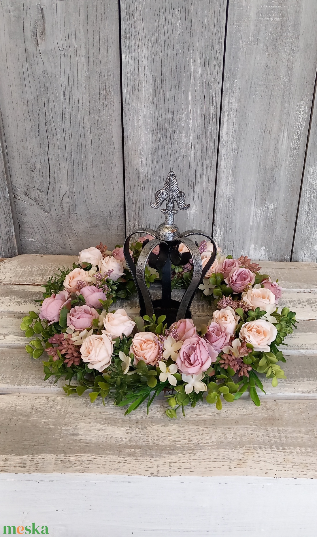 Vintage Rózsák Kopogtatnak- Virágos Kopogtató/Rózsás Ajtódísz/Ajtódísz/Virágos Ajtódísz/Falidísz/Koszorú - otthon & életmód - dekoráció - ajtó- és ablak dekoráció - ajtódísz & kopogtató - Meska.hu