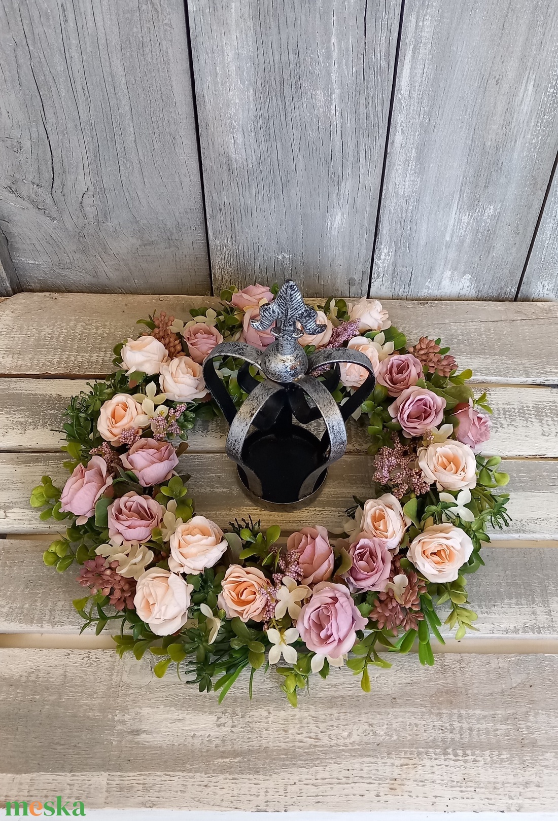 Vintage Rózsák Kopogtatnak- Virágos Kopogtató/Rózsás Ajtódísz/Ajtódísz/Virágos Ajtódísz/Falidísz/Koszorú - otthon & életmód - dekoráció - ajtó- és ablak dekoráció - ajtódísz & kopogtató - Meska.hu