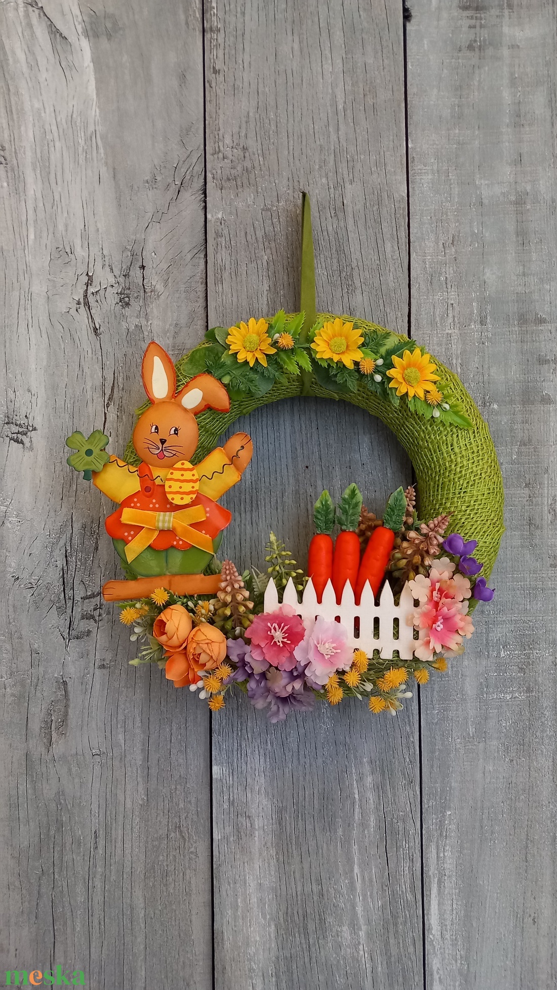 Húsvéti Mese- Húsvéti Ajtódísz/Tavaszi Ajtódísz/Húsvéti Virágdísz/Húsvéti Koszorú/Falidísz/Koszorú - otthon & életmód - dekoráció - ajtó- és ablak dekoráció - ajtódísz & kopogtató - Meska.hu