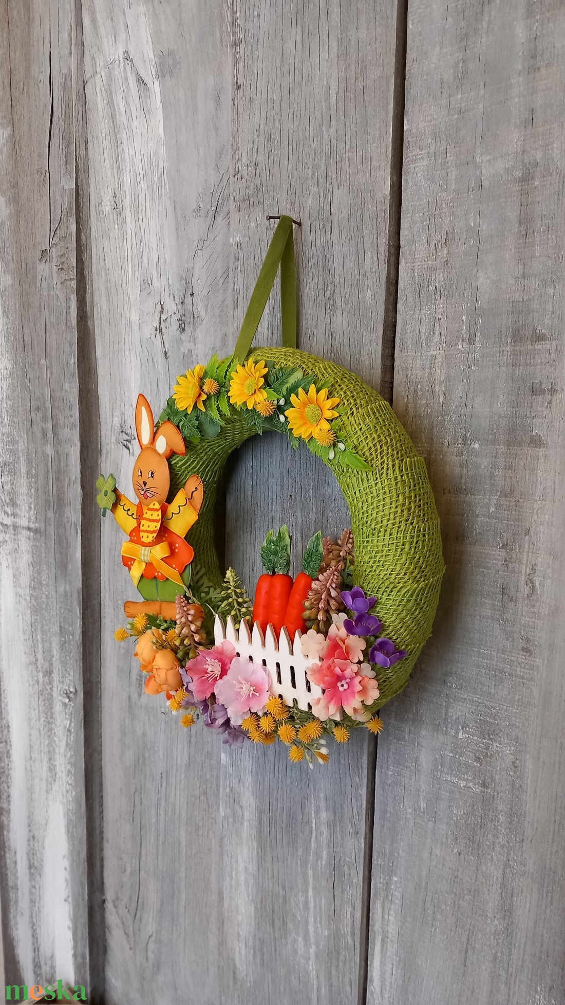 Húsvéti Mese- Húsvéti Ajtódísz/Tavaszi Ajtódísz/Húsvéti Virágdísz/Húsvéti Koszorú/Falidísz/Koszorú - otthon & életmód - dekoráció - ajtó- és ablak dekoráció - ajtódísz & kopogtató - Meska.hu