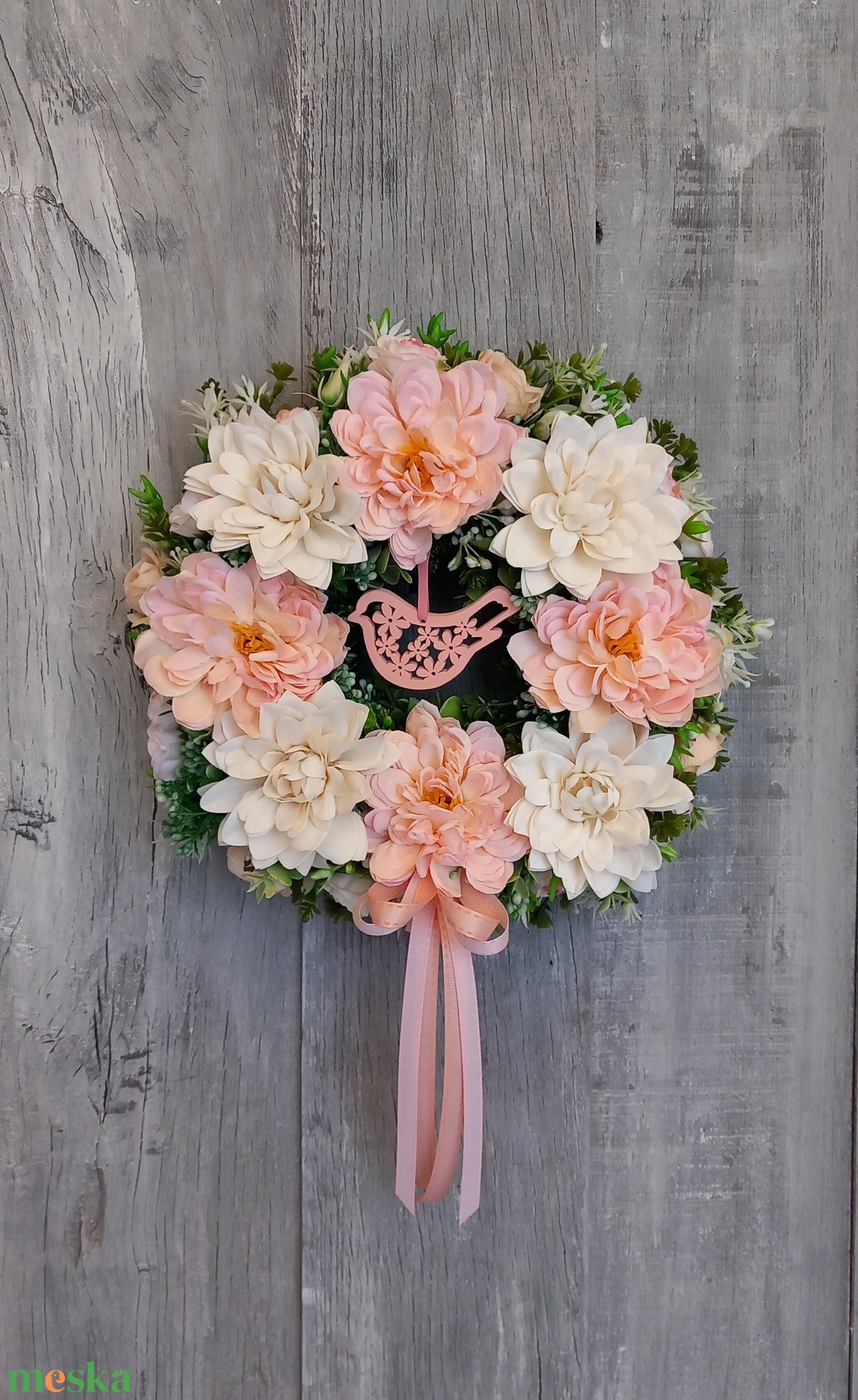 Kedvenc Dáliák - Virágos Kopogtató/Virágos Ajtódísz/Nyári Ajtódísz/Ajtódísz /Falidísz/Koszorú - otthon & életmód - dekoráció - ajtó- és ablak dekoráció - ajtódísz & kopogtató - Meska.hu