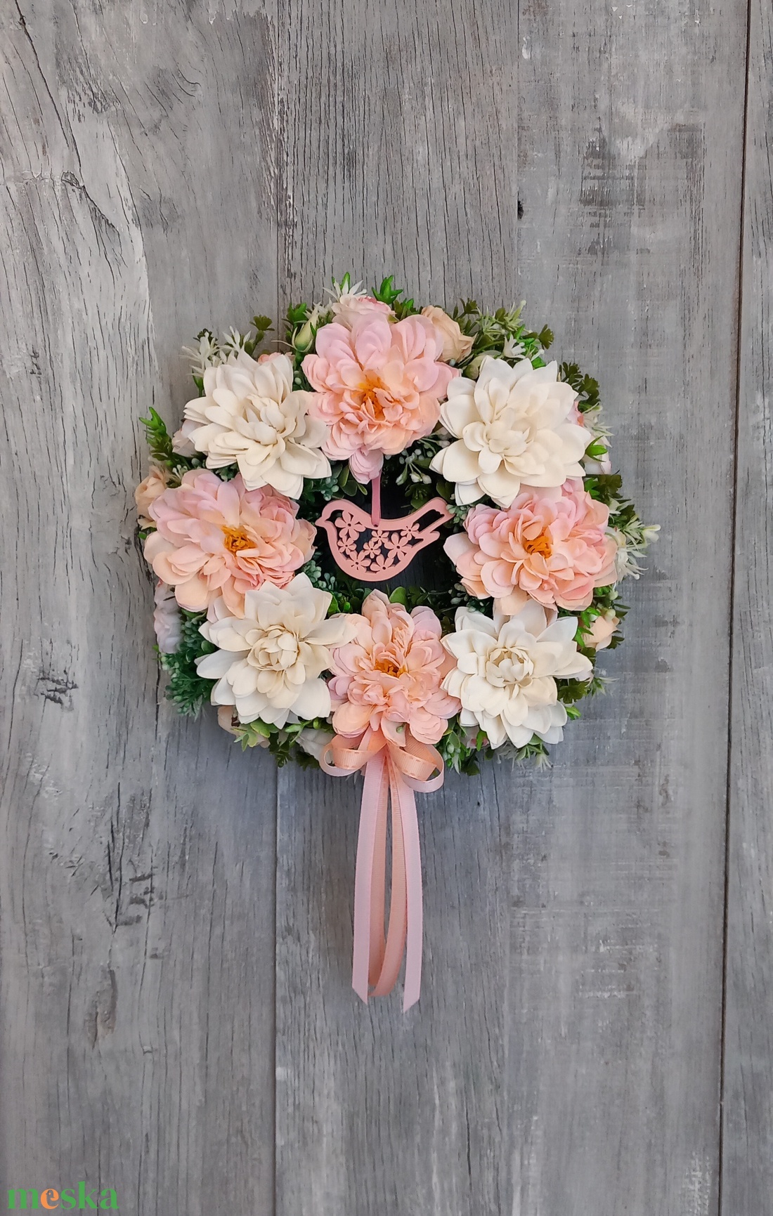 Kedvenc Dáliák - Virágos Kopogtató/Virágos Ajtódísz/Nyári Ajtódísz/Ajtódísz /Falidísz/Koszorú - otthon & életmód - dekoráció - ajtó- és ablak dekoráció - ajtódísz & kopogtató - Meska.hu