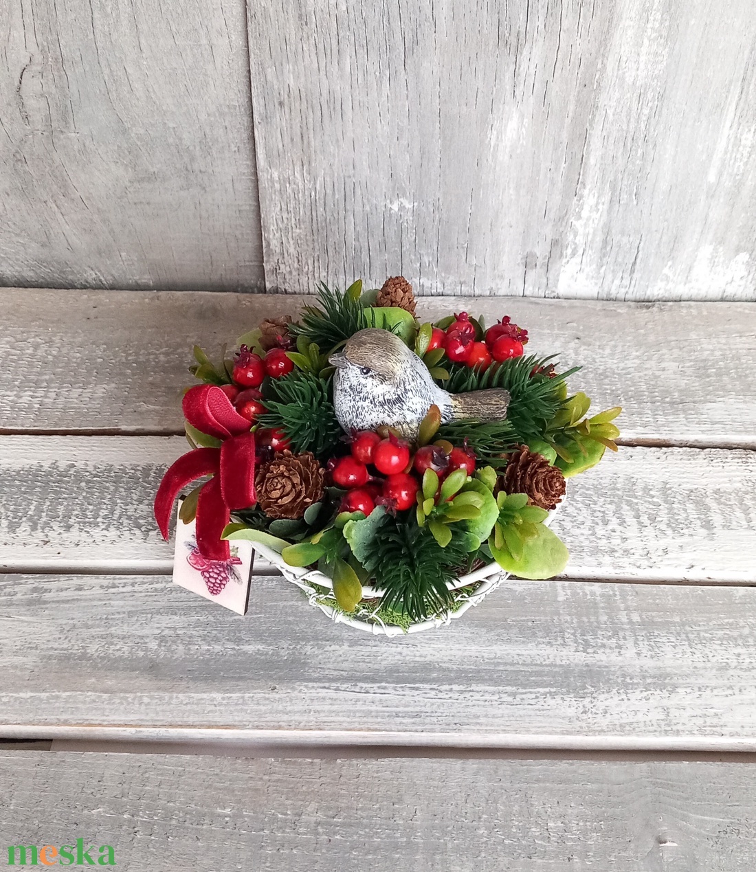 Kismadár Csipkebogyói  - Téli Asztaldísz/Asztaldekoráció/Köszöntő Asztaldísz - otthon & életmód - virágdekoráció - virágdíszek - asztali virágdísz - Meska.hu