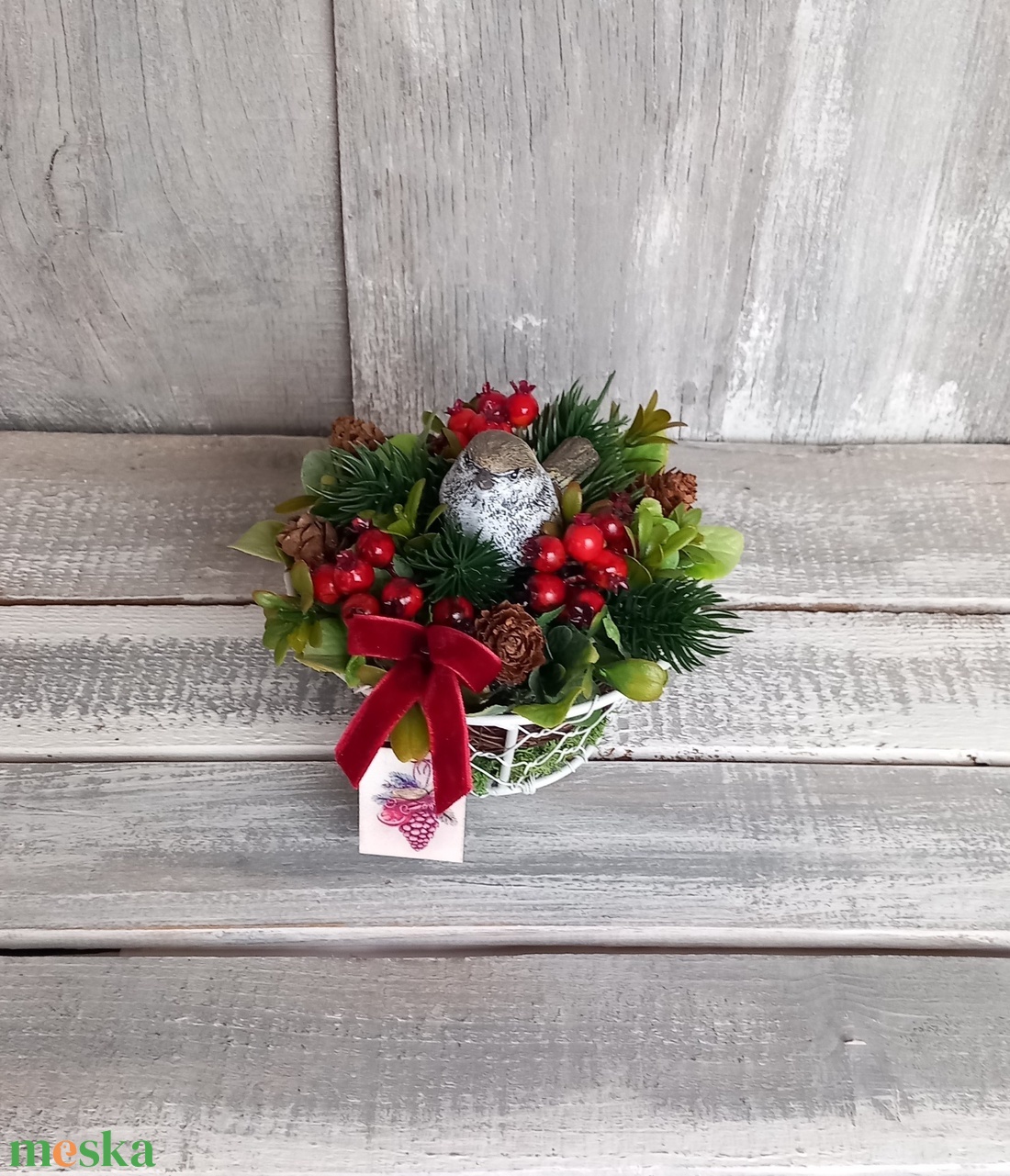 Kismadár Csipkebogyói  - Téli Asztaldísz/Asztaldekoráció/Köszöntő Asztaldísz - otthon & életmód - virágdekoráció - virágdíszek - asztali virágdísz - Meska.hu