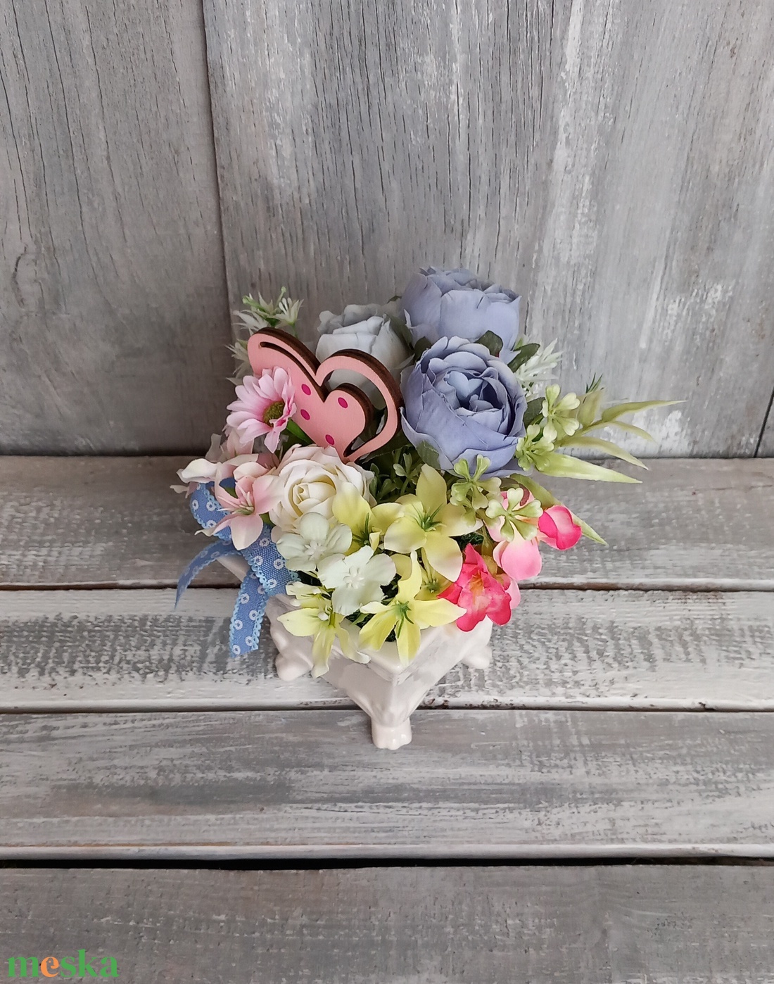  Kedves Virágok  - Tavaszi Asztaldísz/Virágos Asztaldísz/Köszöntő Virágdísz/Anyák-napi Asztaldísz - otthon & életmód - virágdekoráció - virágdíszek - virágdísz kaspóban - Meska.hu