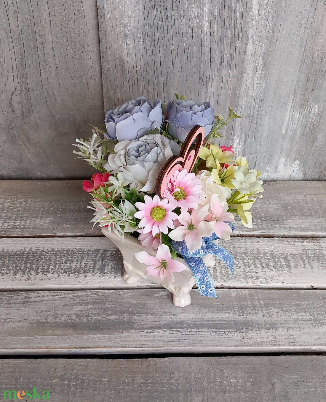  Kedves Virágok  - Tavaszi Asztaldísz/Virágos Asztaldísz/Köszöntő Virágdísz/Anyák-napi Asztaldísz - otthon & életmód - virágdekoráció - virágdíszek - virágdísz kaspóban - Meska.hu