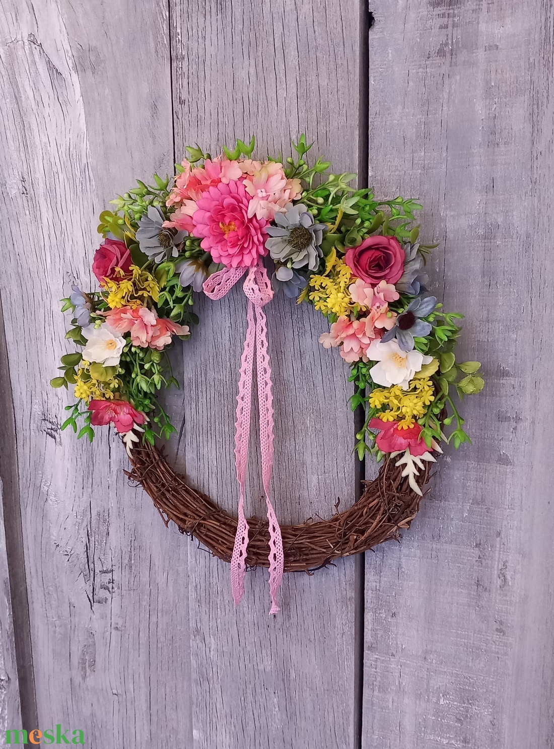 SzínVarázslat - Tavaszi Ajtódísz/Virágos Ajtódísz/Tavaszi Koszorú/Nyári Ajtódísz/Falidísz/Koszorú - otthon & életmód - dekoráció - ajtó- és ablak dekoráció - ajtódísz & kopogtató - Meska.hu