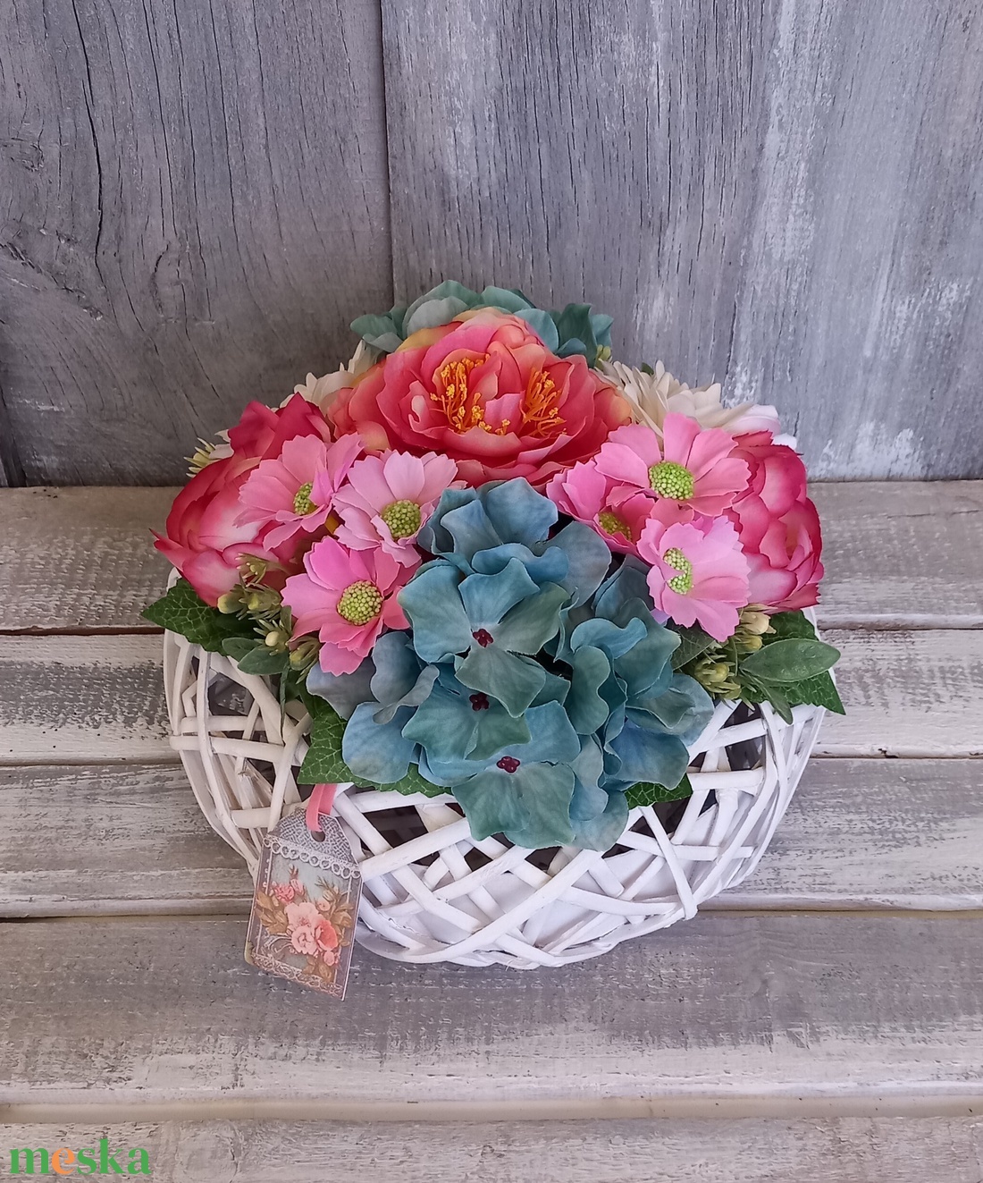 SzínVirágok  - Virágos Asztaldísz/Nőnapi Asztaldísz/Virágajándék/Virágkosár - otthon & életmód - virágdekoráció - virágdíszek - virágdísz kaspóban - Meska.hu