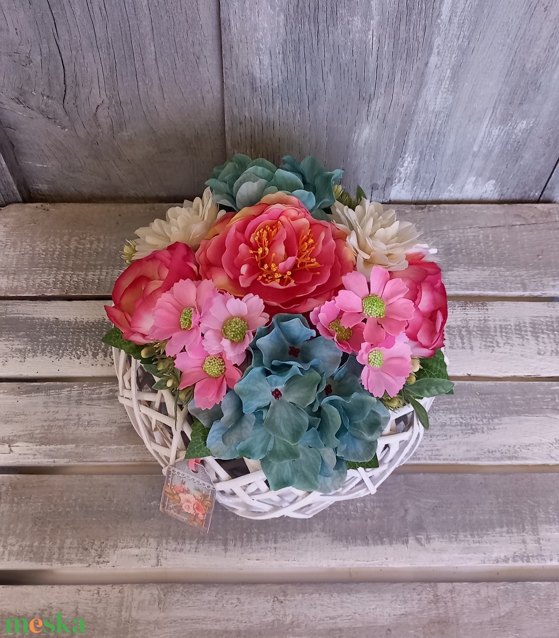 SzínVirágok  - Virágos Asztaldísz/Nőnapi Asztaldísz/Virágajándék/Virágkosár - otthon & életmód - virágdekoráció - virágdíszek - virágdísz kaspóban - Meska.hu