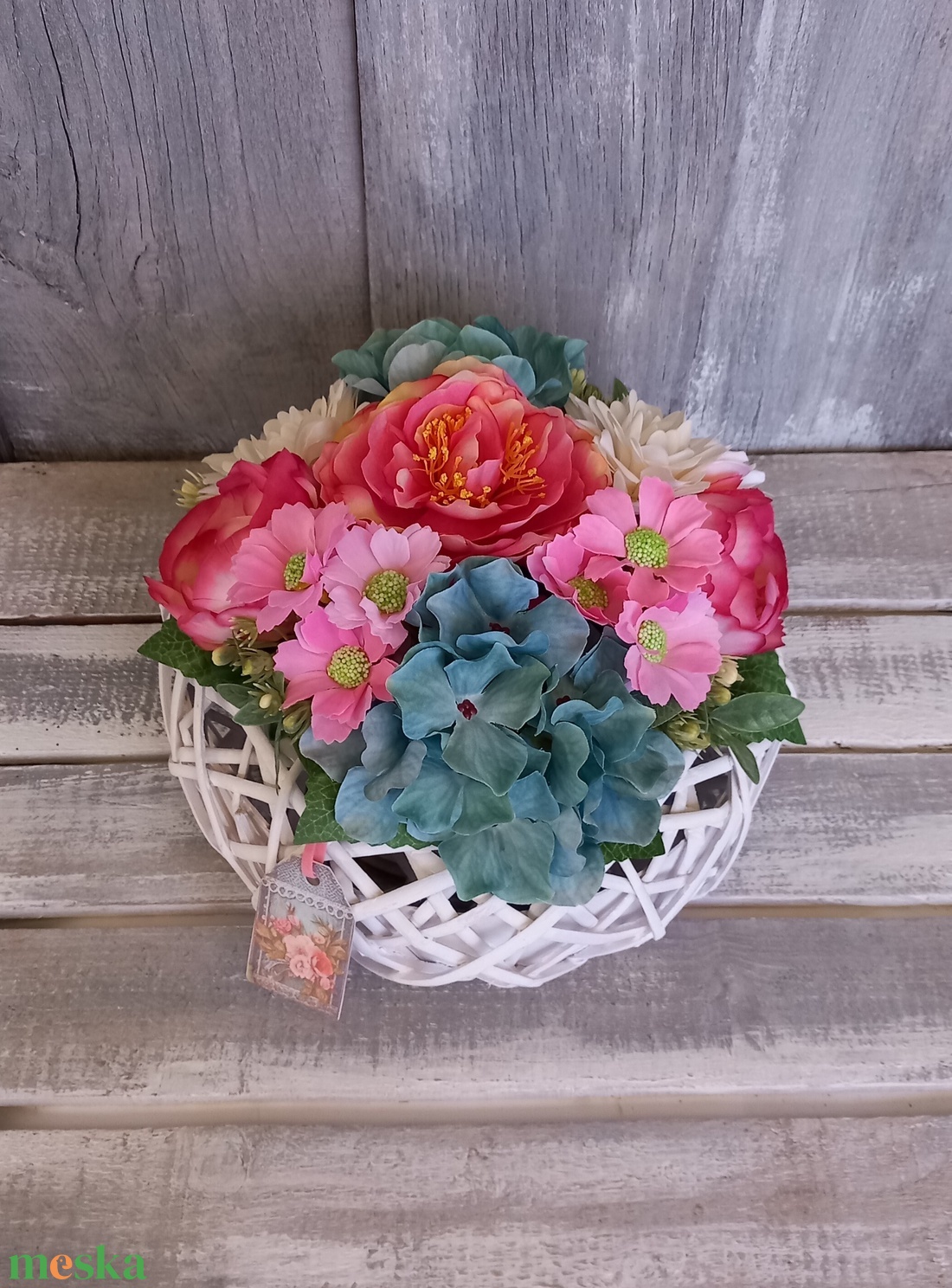 SzínVirágok  - Virágos Asztaldísz/Nőnapi Asztaldísz/Virágajándék/Virágkosár - otthon & életmód - virágdekoráció - virágdíszek - virágdísz kaspóban - Meska.hu