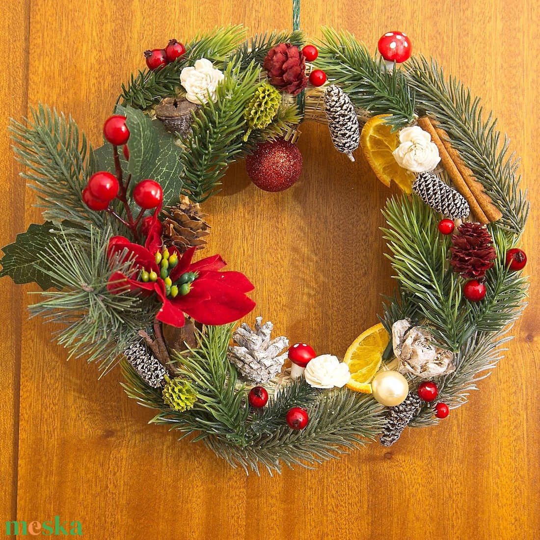 Örökzöld karácsonyi koszorú - karácsony - adventi díszek - adventi koszorú - Meska.hu