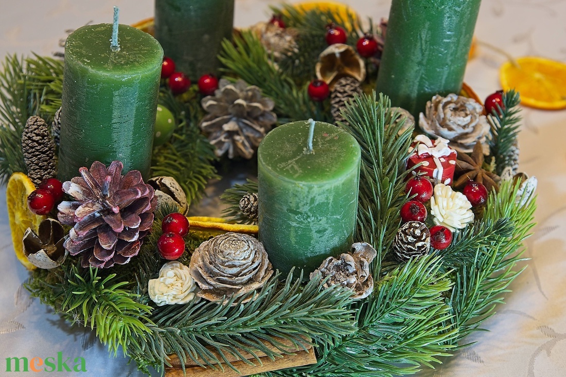 Adventi koszorú - karácsony - adventi díszek - adventi koszorú - Meska.hu