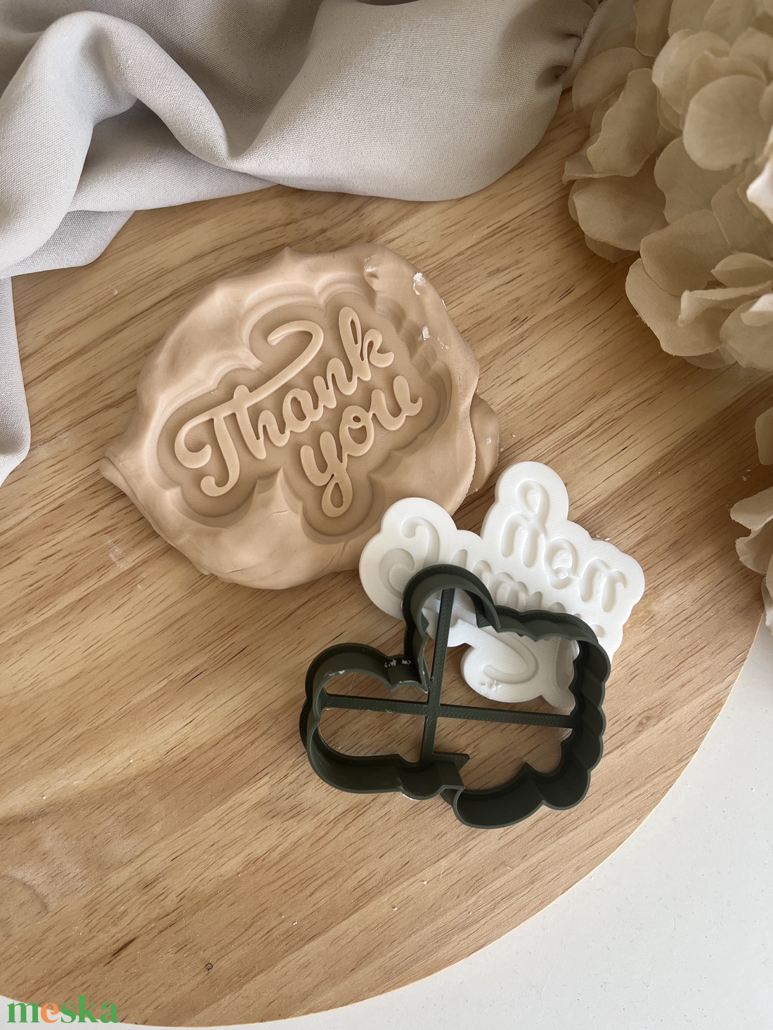3D fondant forma és kiszúró - Thank you - otthon & életmód - konyhafelszerelés, tálalás - sütés, főzés - sütikiszúró - Meska.hu