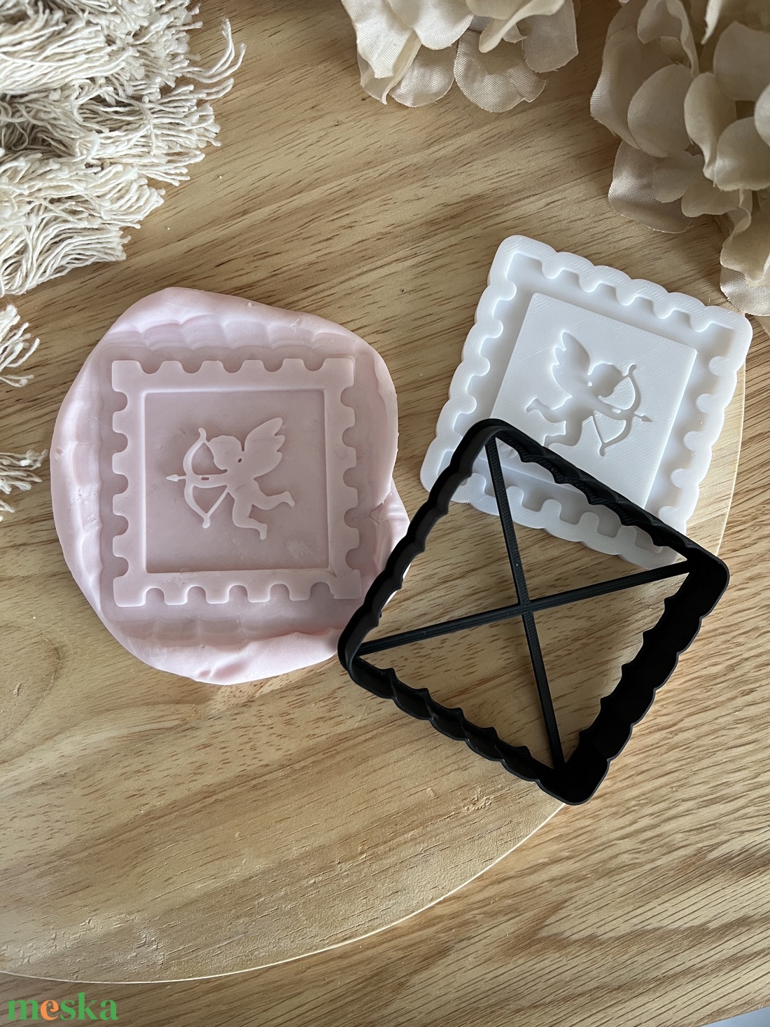 3D fondant forma és sütikiszúró - Valentin nap Cupido bélyeg - otthon & életmód - konyhafelszerelés, tálalás - sütés, főzés - sütikiszúró - Meska.hu