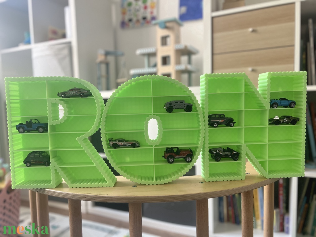 Matchbox fali tároló Hot Wheels polc Kisautó Játék rendszerező - Sötétben világít - baba - mama - babaszobabútor - játéktároló - Meska.hu