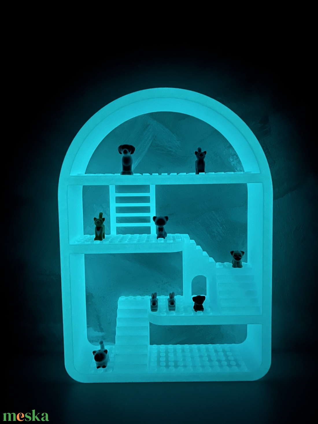 Húsvéti ajándék fiúknak Világítós játéktároló polc Gyerekszoba LEGO dekoráció - játék & sport - építőjáték - Meska.hu