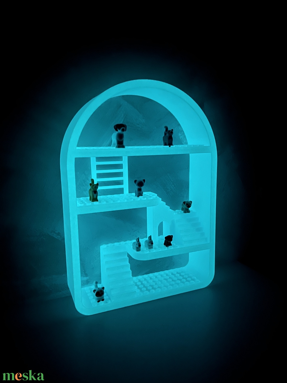 Húsvéti ajándék fiúknak Világítós játéktároló polc Gyerekszoba LEGO dekoráció - játék & sport - építőjáték - Meska.hu