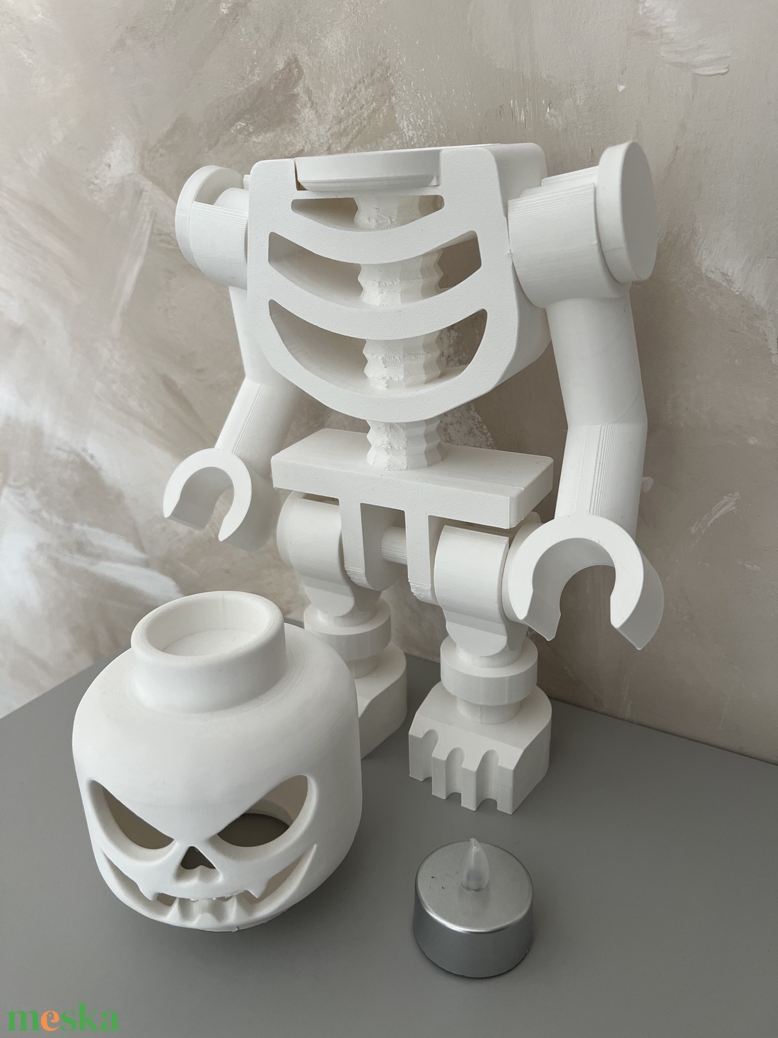 Halloween LEGO figura mécsestartó � 33 cm-es csontváz dekoráció - gyerekszoba halloweeni dekoráció - otthon & életmód - dekoráció - halloween - halloweeni dekoráció - Meska.hu