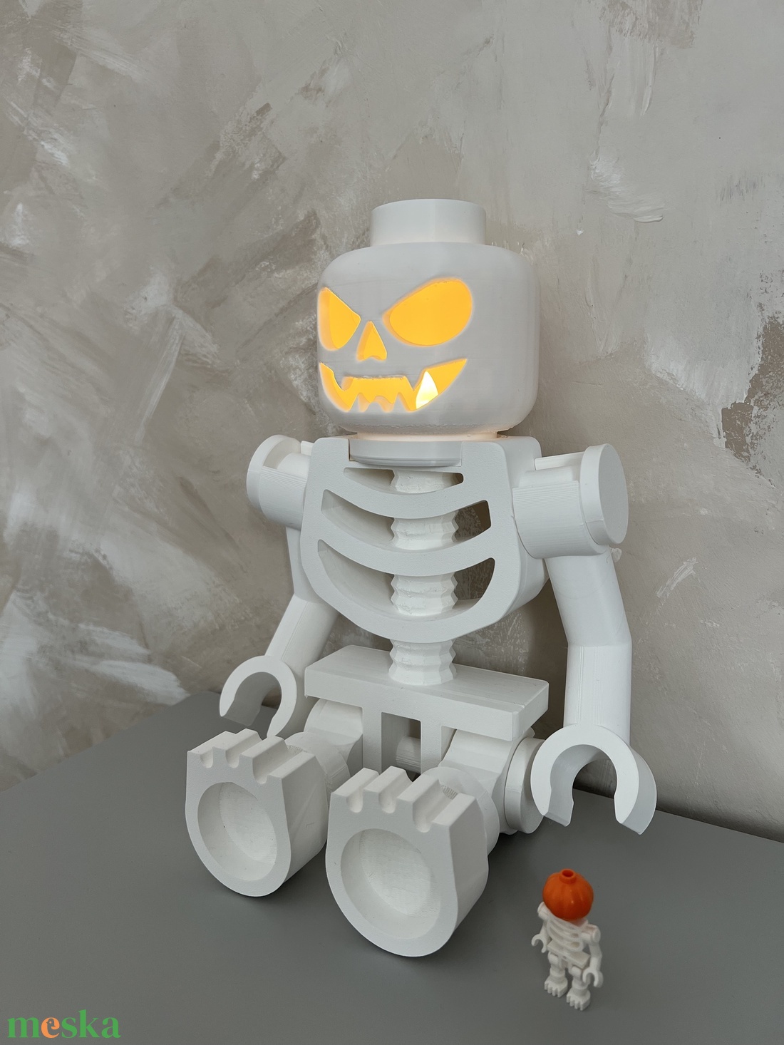 Halloween LEGO figura mécsestartó � 33 cm-es csontváz dekoráció - gyerekszoba halloweeni dekoráció - otthon & életmód - dekoráció - halloween - halloweeni dekoráció - Meska.hu