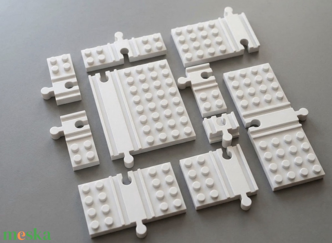 LEGO Duplo � Fa vonatpálya adapter / Összekötő elem szett - játék & sport - kisautók, járművek - vonat - Meska.hu
