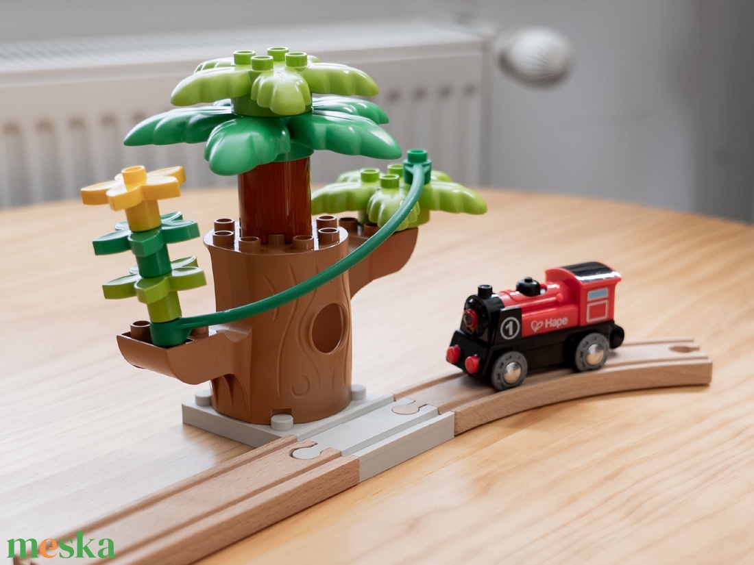 LEGO Duplo � Fa vonatpálya adapter / Összekötő elem szett - játék & sport - kisautók, járművek - vonat - Meska.hu