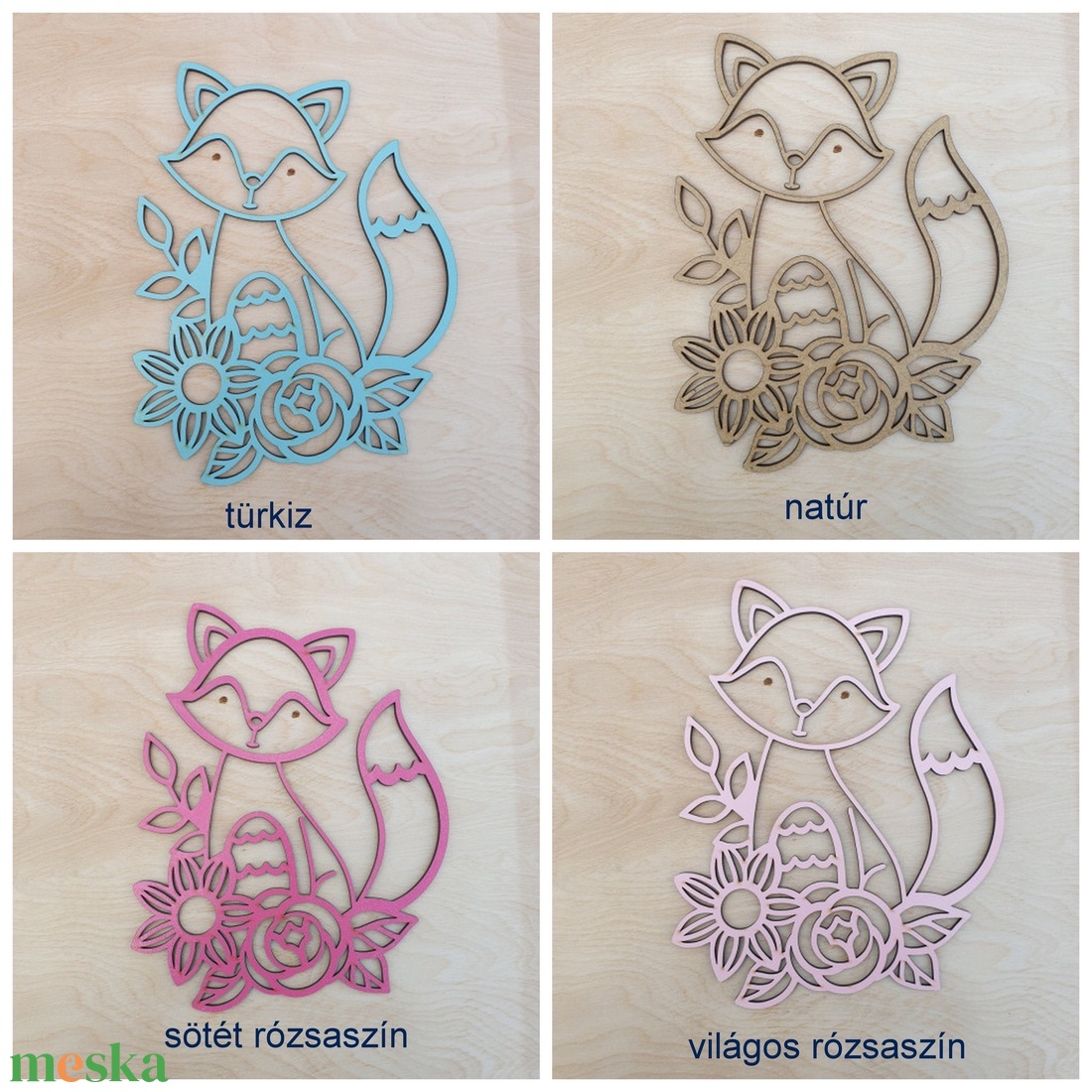 Névtábla - róka - többféle színnel - otthon & életmód - babaszoba, gyerekszoba - babaszoba, gyerekszoba - Meska.hu