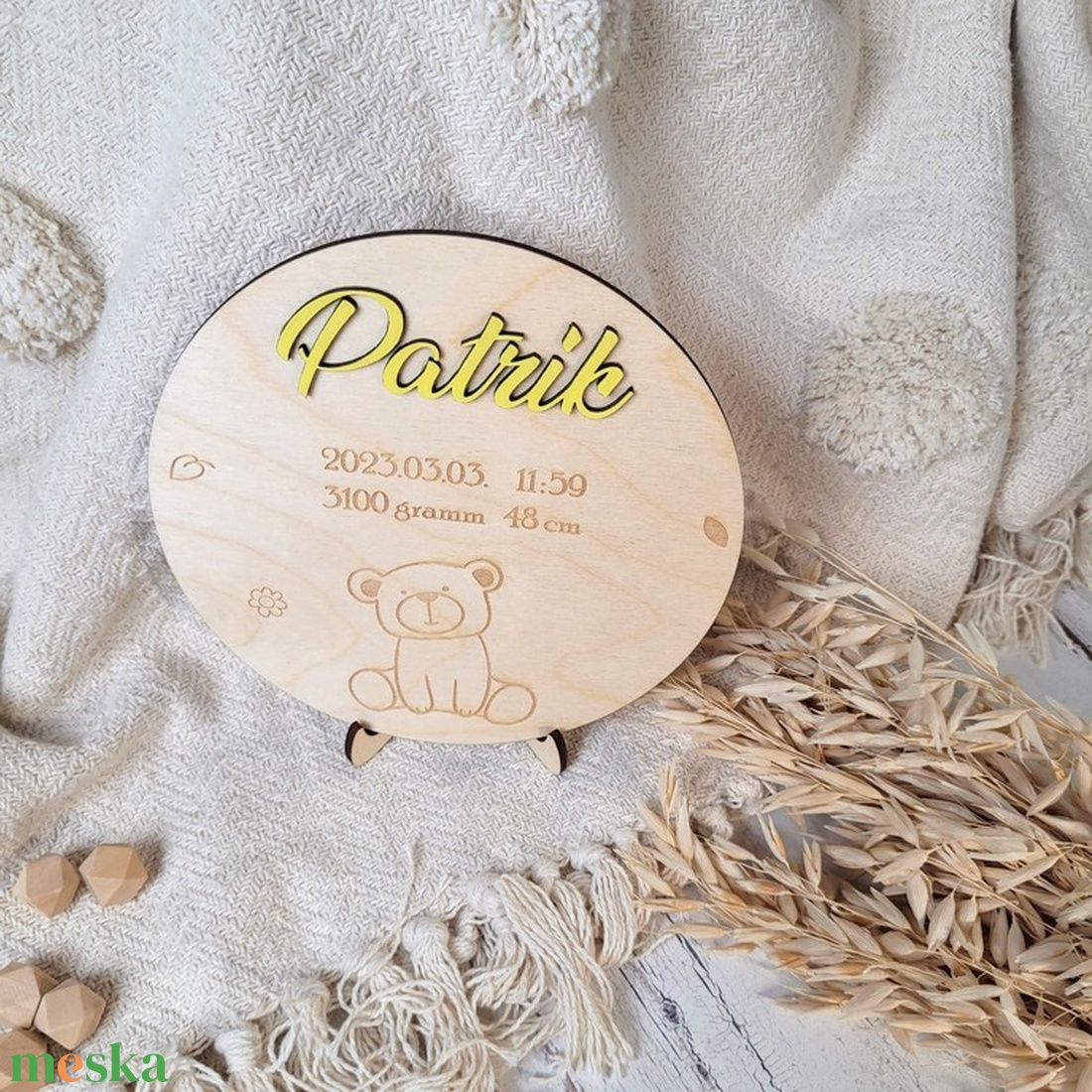 Baba névtábla születési adatokkal - 17 cm - maci - otthon & életmód - babaszoba, gyerekszoba - babaszoba dekoráció - Meska.hu Baba névtábla születési adatokkal - 17 cm - maci - otthon & életmód - babaszoba, gyerekszoba - babaszoba dekoráció - Meska.hu