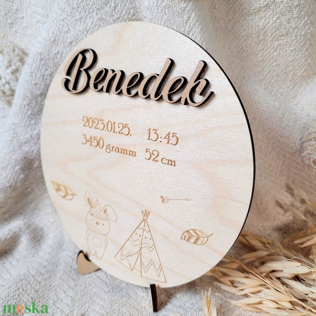 Baba névtábla születési adatokkal - 17 cm - indián nyuszi - otthon & életmód - babaszoba, gyerekszoba - babaszoba dekoráció - Meska.hu Baba névtábla születési adatokkal - 17 cm - indián nyuszi - otthon & életmód - babaszoba, gyerekszoba - babaszoba dekoráció - Meska.hu