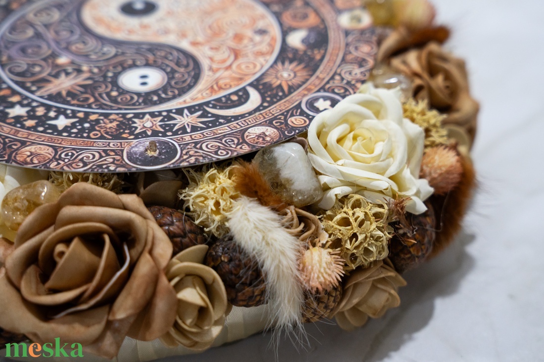 Jin�jang mandala ajtódísz citrinnel - otthon & életmód - dekoráció - ajtó- és ablak dekoráció - ajtódísz & kopogtató - Meska.hu