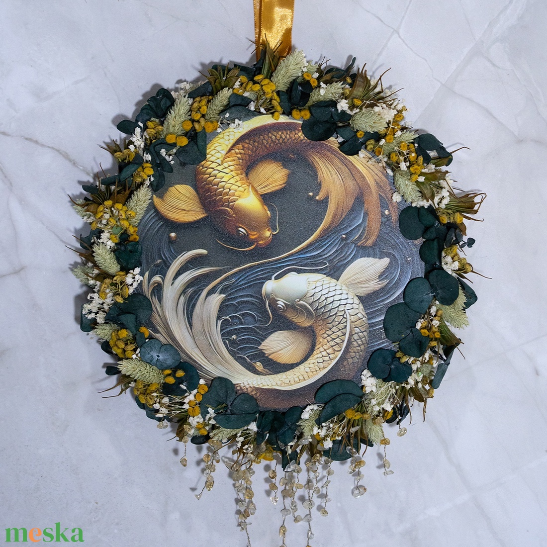 Bőség Kapuja � citrines, szárazvirágos ajtódísz - otthon & életmód - dekoráció - ajtó- és ablak dekoráció - ajtódísz & kopogtató - Meska.hu