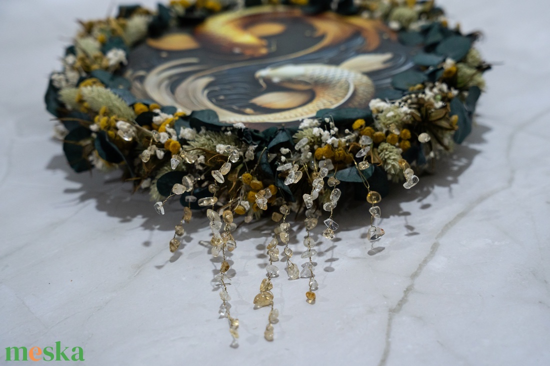 Bőség Kapuja � citrines, szárazvirágos ajtódísz - otthon & életmód - dekoráció - ajtó- és ablak dekoráció - ajtódísz & kopogtató - Meska.hu