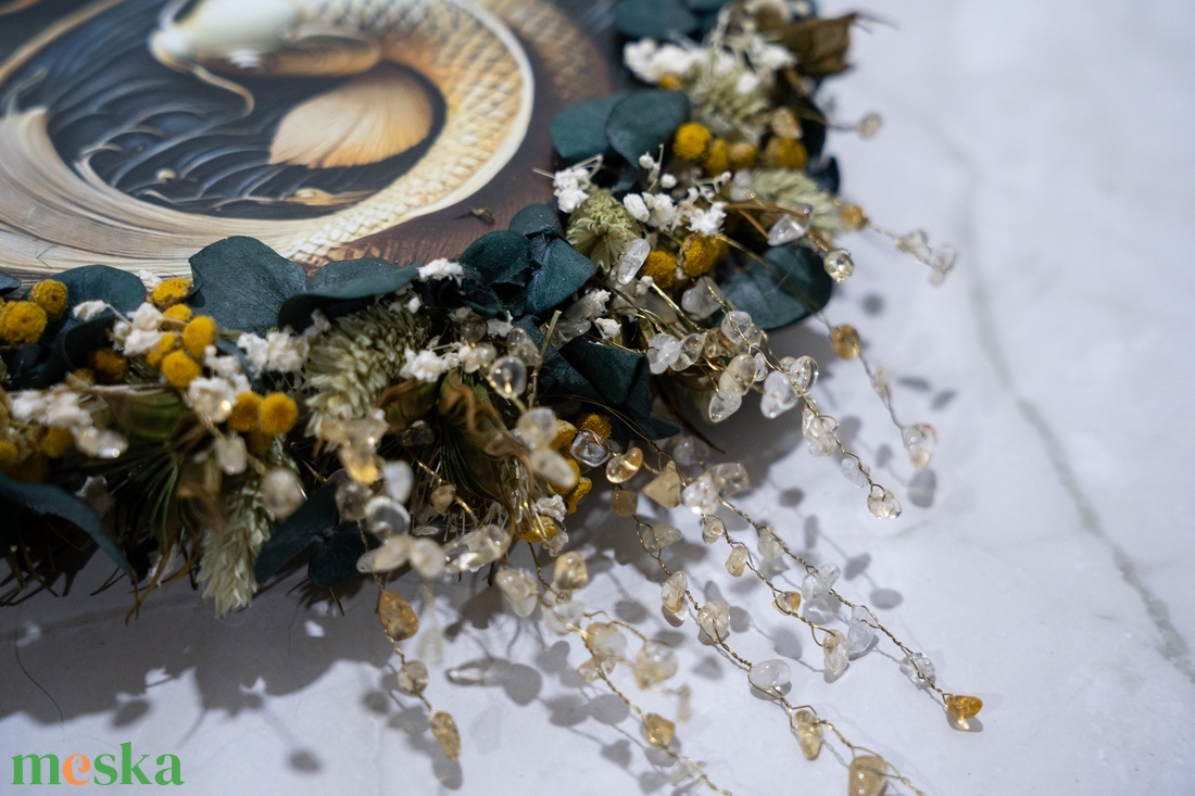 Bőség Kapuja � citrines, szárazvirágos ajtódísz - otthon & életmód - dekoráció - ajtó- és ablak dekoráció - ajtódísz & kopogtató - Meska.hu