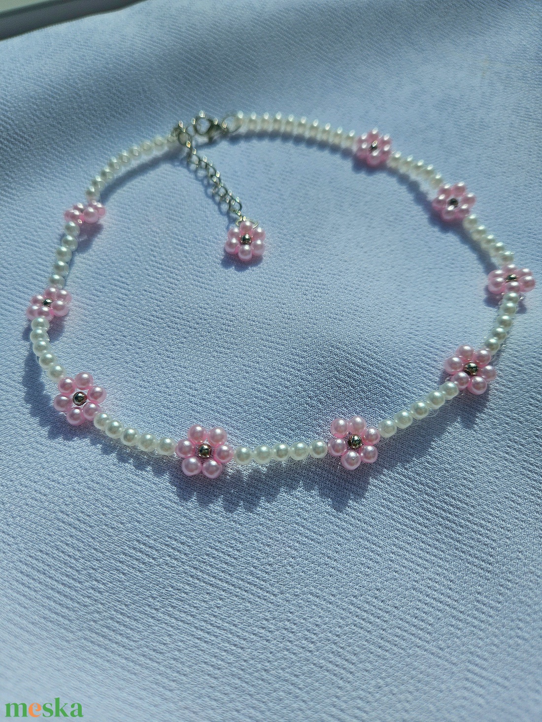 Virág gyöngy nyaklánc - ékszer - nyaklánc - gyöngyös nyaklánc - Meska.hu