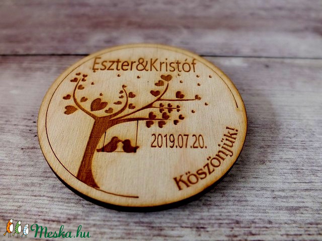 Köszönőajándék fa és szív motívummal hűtőmágnes - - Meska.hu Köszönőajándék fa és szív motívummal hűtőmágnes - - Meska.hu