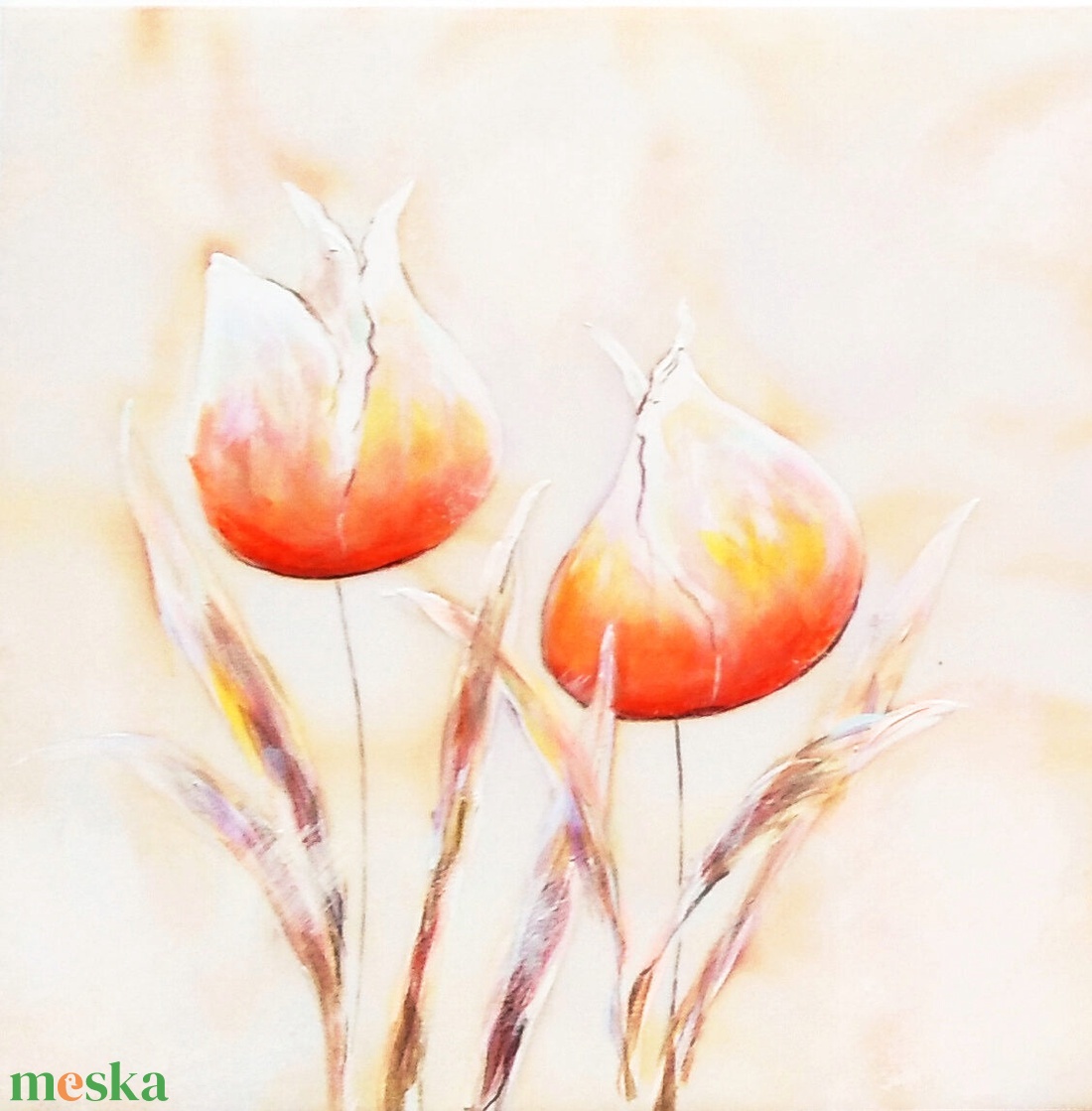 Tulipános selyem festmény 26x26 cm - művészet - festmény - festmény vegyes technika - Meska.hu Tulipános selyem festmény 26x26 cm - művészet - festmény - festmény vegyes technika - Meska.hu