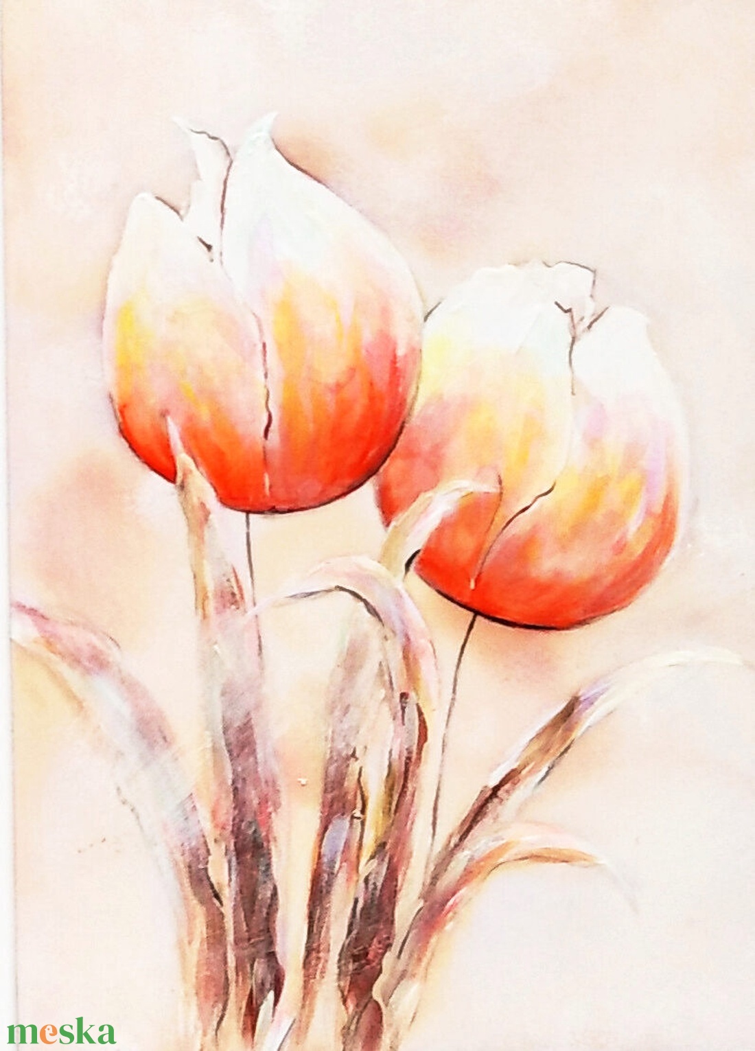 Tulipános selyem festmény 20 x 26 cm - művészet - festmény - festmény vegyes technika - Meska.hu Tulipános selyem festmény 20 x 26 cm - művészet - festmény - festmény vegyes technika - Meska.hu
